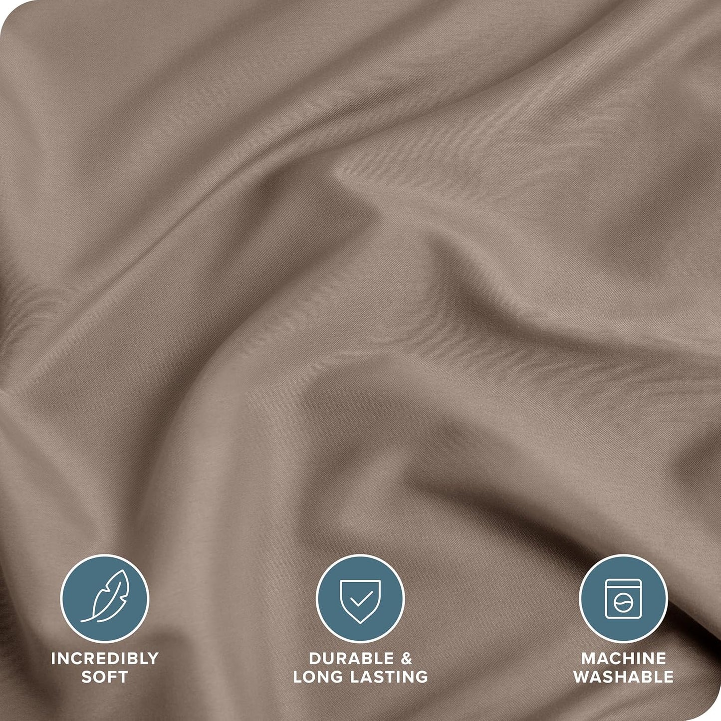Bare Home Bedding Duvet Cover Oversized Queen - Premium 1800 Super Soft Collection - Lightweight, Cooling - Soft Breathable Bedding Duvet Cover (Oversized Queen, Taupe)
