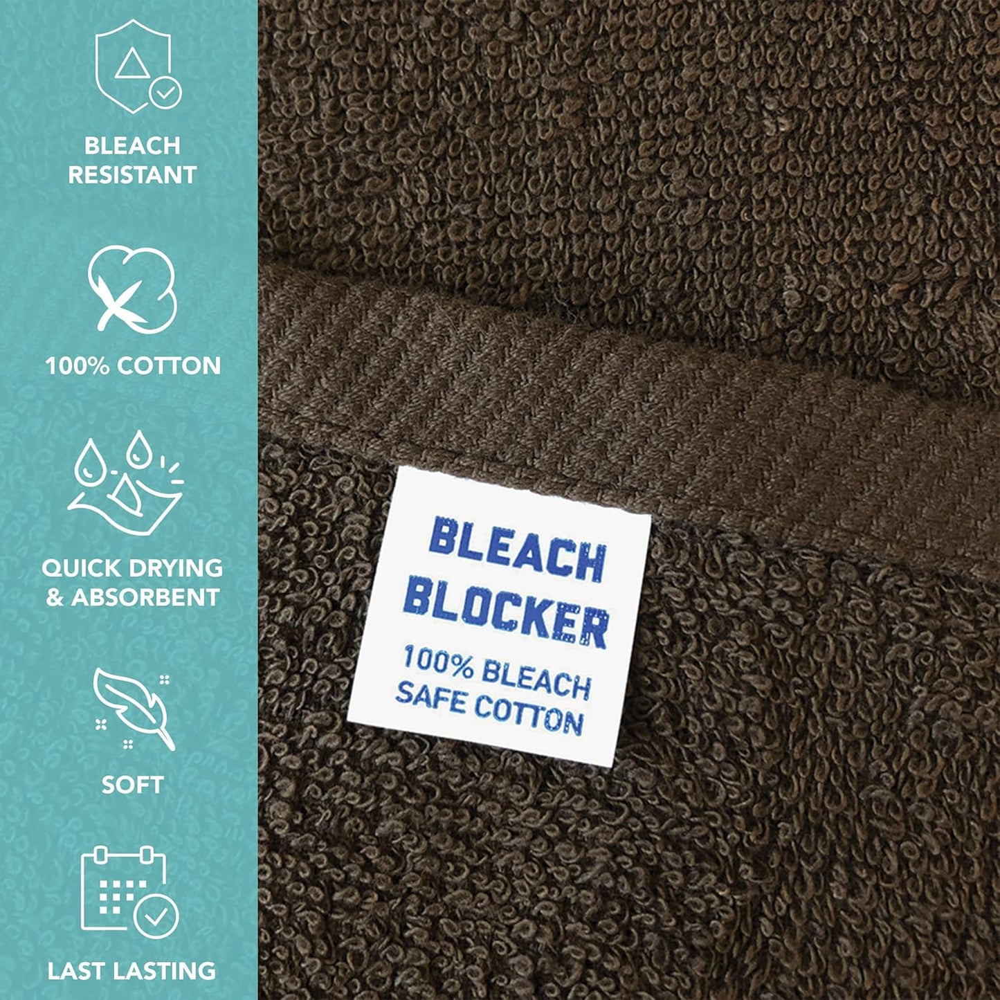 Arkwright Bleach Proof Salon Towels Bulk - Case of 180 - Highly Absorbent, 100% Cotton, Quick Dry Spa Face Towel for Hair Stylist, Barber, Pedicure, and Esthetician, 16 x 27 in, Brown