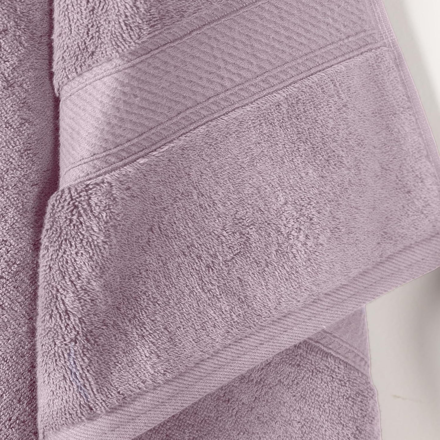 Superior Egyptian Cotton Pile Bath Towel Set of 2, Ultra Soft Luxury Towels, Thick Plush Essentials, Absorbent Heavyweight, Guest Bath, Hotel, Spa, Home Bathroom, Shower Basics, Purple