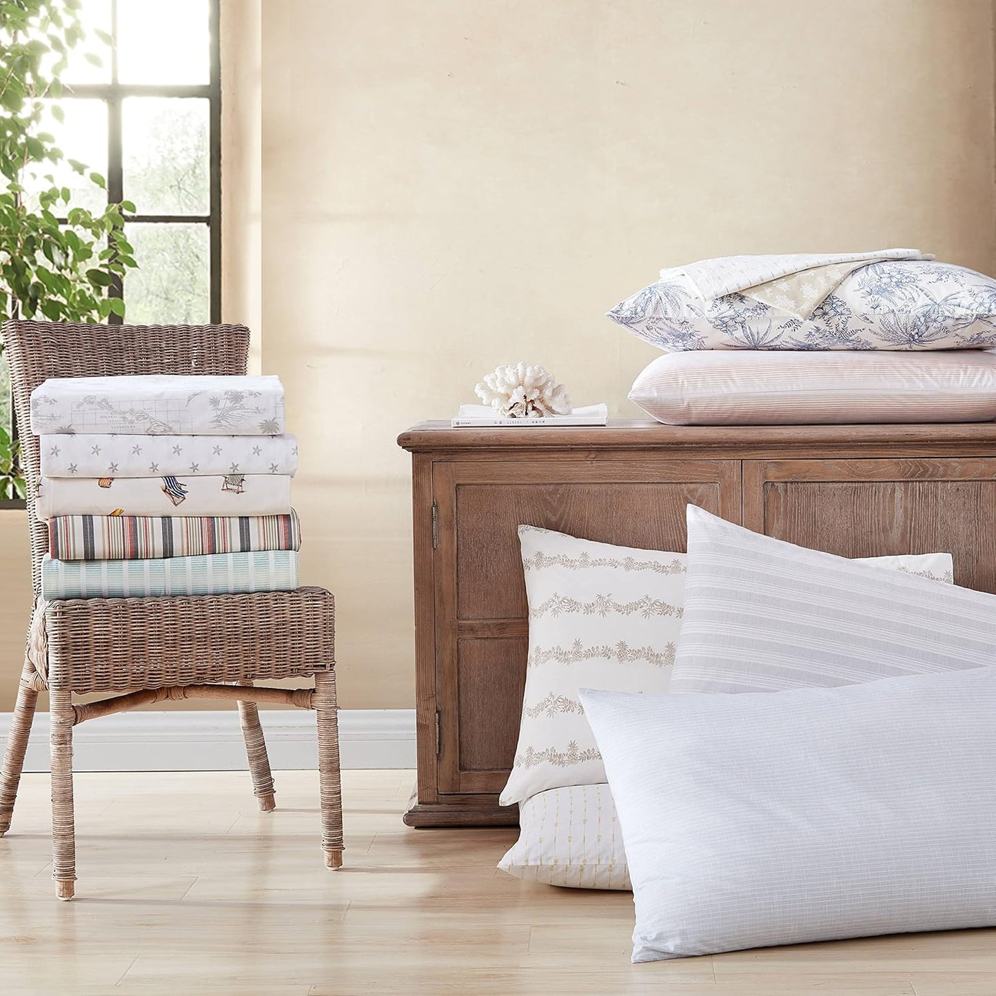 Tommy Bahama - Queen Sheets, Cotton Percale Bedding Set, Crisp & Cool, Stylish Bedding Set (Off The Grid Green, Queen)