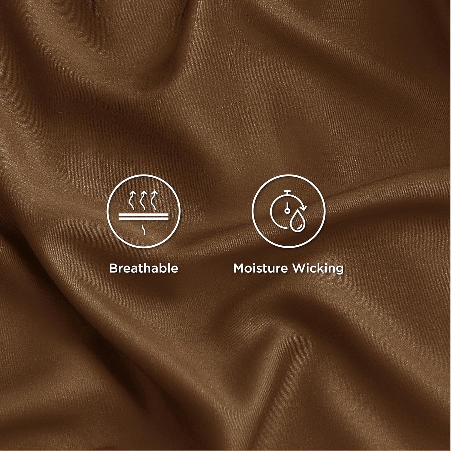 Bedsure Queen Sheet Set, Rayon Derived from Bamboo, Cooling Sheets, Breathable & Soft, Deep Pocket Up to 16 Inches, Hotel Luxury Silky Bedding for Hot Sleepers, Brown