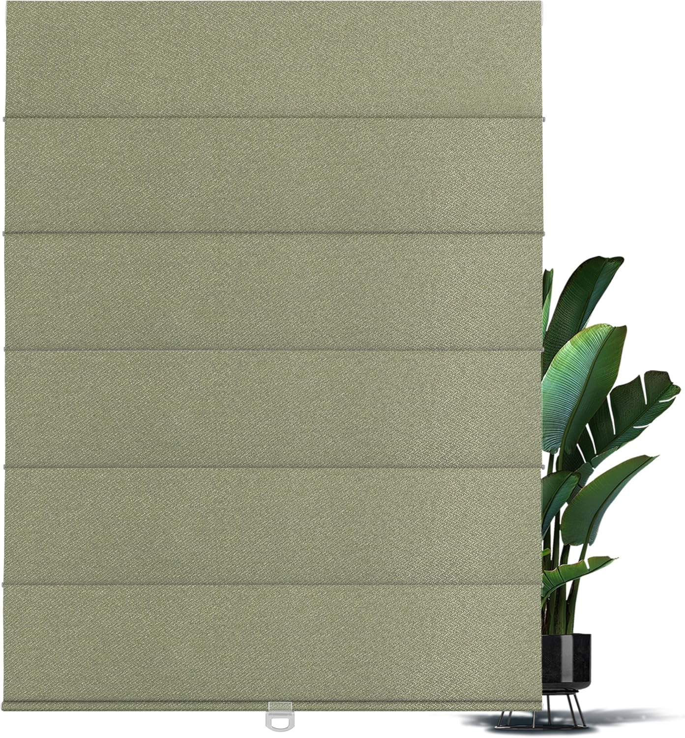 BERISSA Blackout Roman Shades for Windows Cordless,Pull Down Linen Fabric Roman Blinds,Thermal Insulated Window Shades for Door Windows,Bedroom,Office,Easy to Install,Green,Custom Size