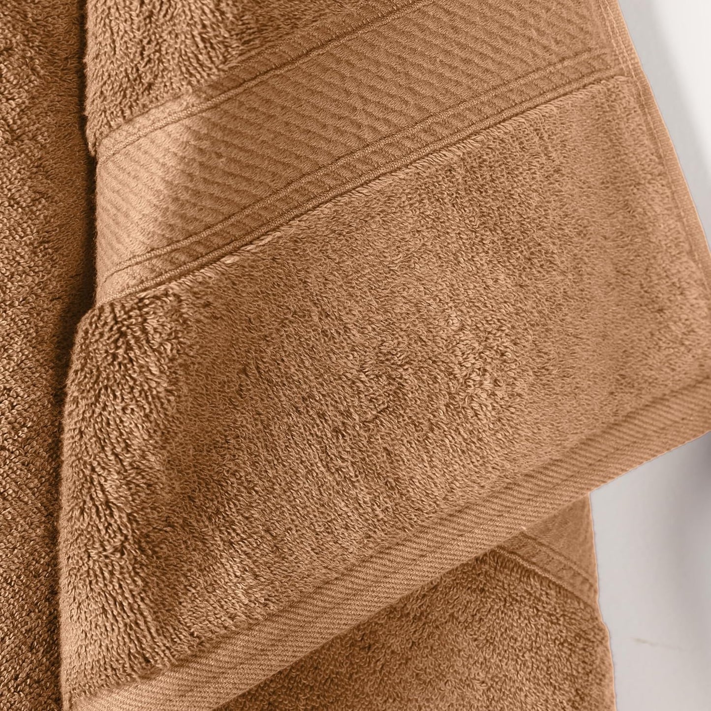 Superior Egyptian Cotton Pile Bath Towel Set of 2, Ultra Soft Luxury Towels, Thick Plush Essentials, Absorbent Heavyweight, Guest Bath, Hotel, Spa, Home Bathroom, Shower Basics, Rust