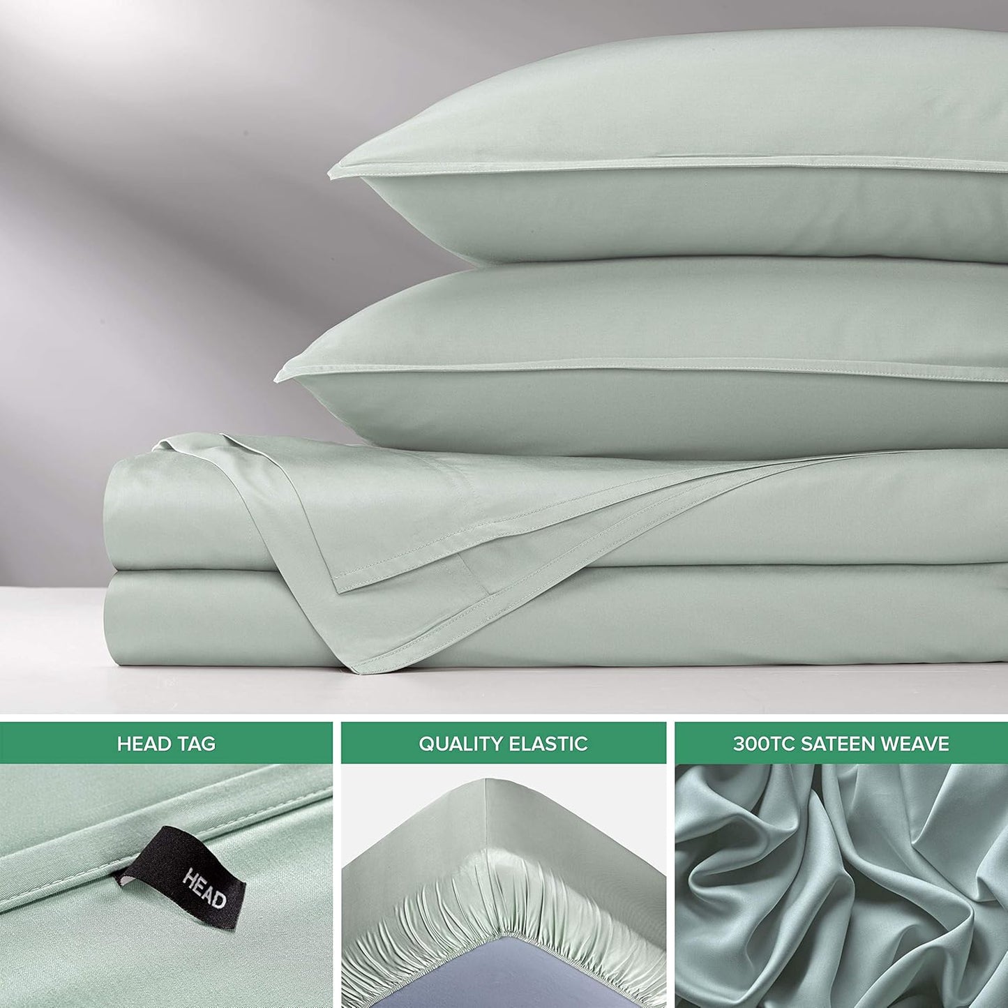 Short Queen Sheets by Pure Bamboo for RV Camper (60"x75") - Genuine 100% Organic Viscose Derived from Bamboo Bed Sheet Set, Soft & Cooling, Lifetime Quality Promise (Short Queen, Sea Glass)