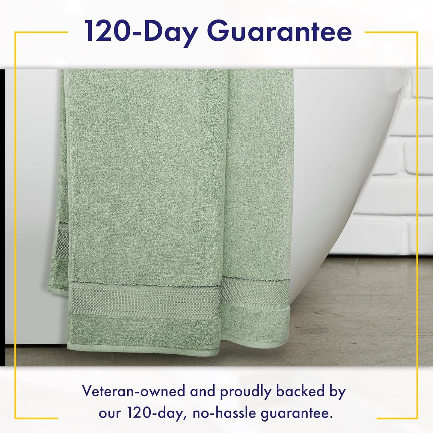 100% Organic Zero-Twist Cotton Towel - Luxury Bath Towel - Ultra Soft & Plush 700GSM Long-Staple Cotton (Eucalyptus Green)