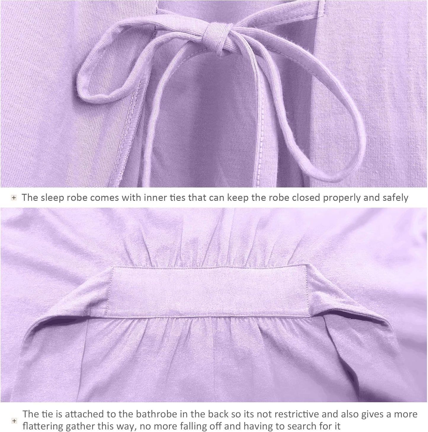 COLORFULLEAF Womens Bamboo Short Robes Lightweight Kimono Cotton Robe Soft Knit Bathrobe Ladies Loungewear with Pockets