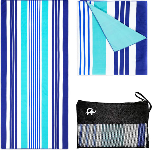 Elite Trend Quick Dry Towel Large 63x31 Inch - Microfiber Beach Towel - Perfect for Beach, Travel, Swimming, Pool, Yoga, Hiking, Camping - Lightweight, Fast Drying, Compact for Adults (Ocean)