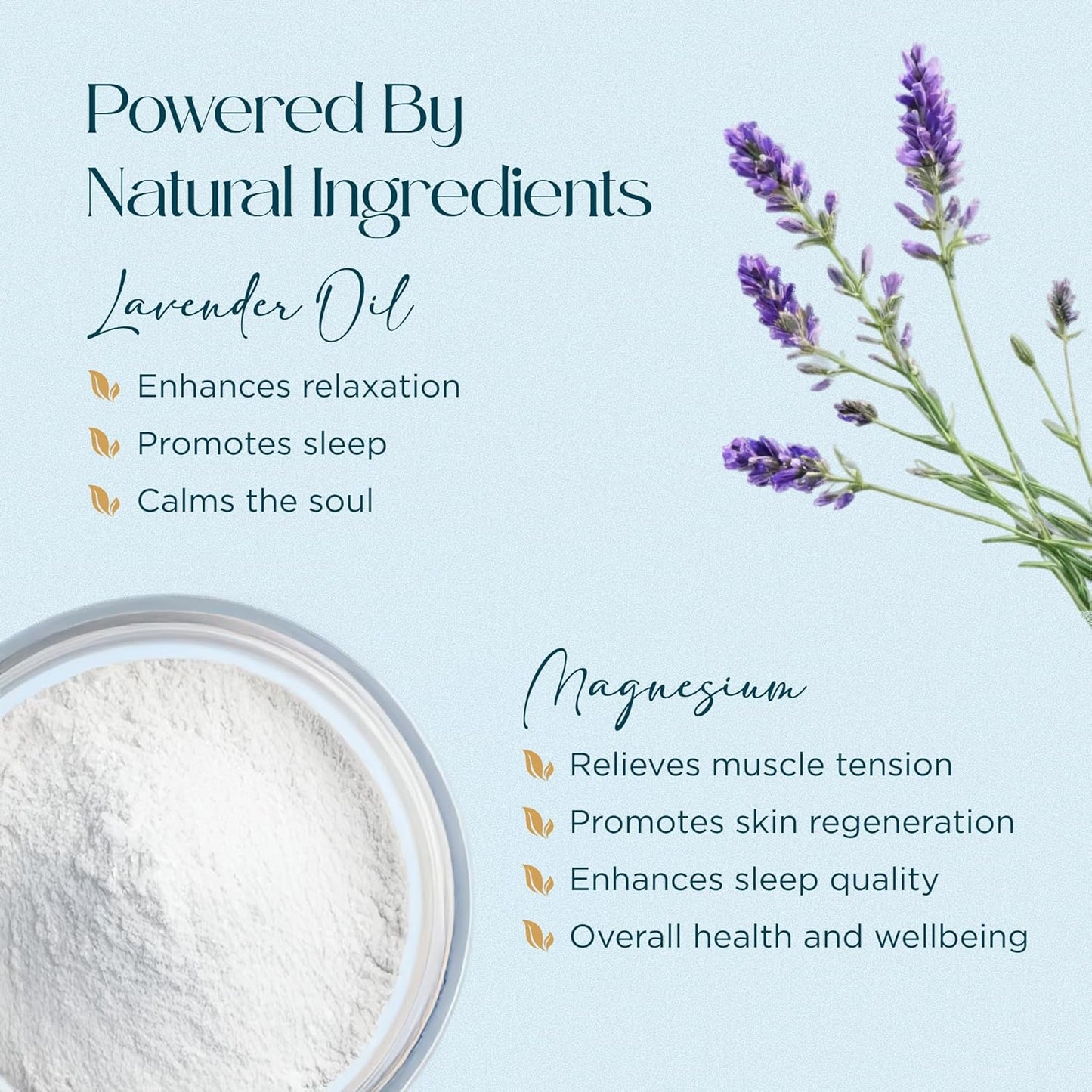 Ocean Magnesium Bath Soak Infused with Lavender Oil to Hydrate, Soothe and Moisturize Skin, Relax and Replenish Muscles, Highly Concentrated Pure Magnesium Salts, 500mL