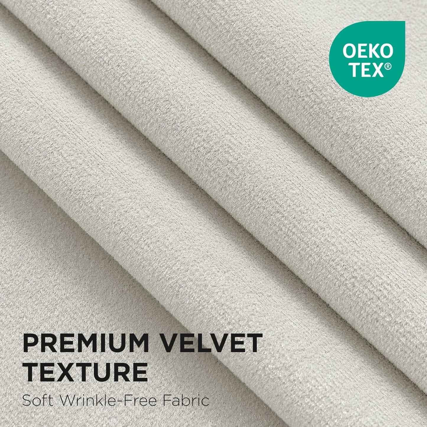 Joydeco White 100% Blackout Curtains 96 Inch 2 Panels, Luxury Thermal White Velvet Curtains for Bedroom Living Room, Soundproof Blackout Window Drapes, Rod Pocket & Back Tab (52W x 96L)
