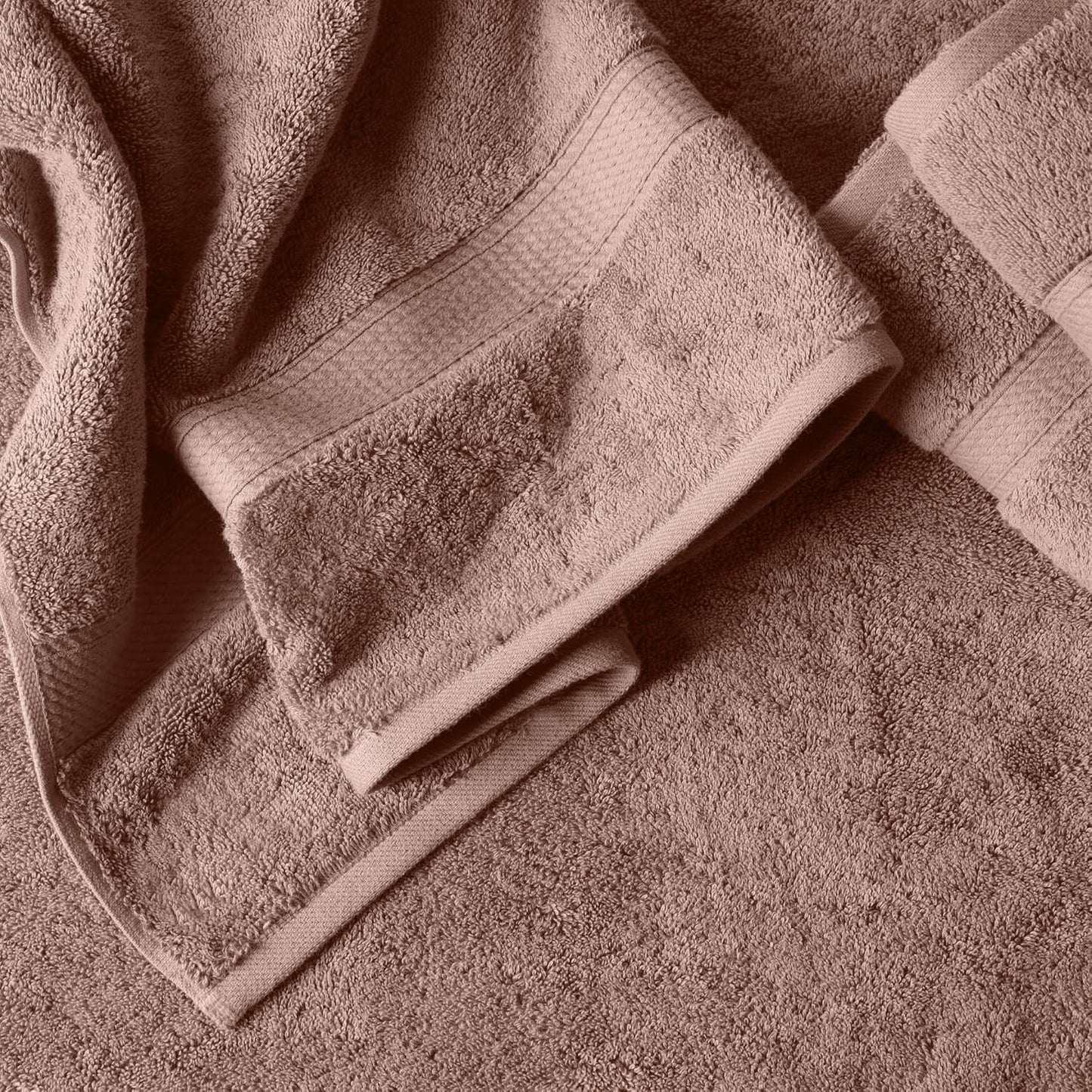 Superior Egyptian Cotton Pile 3-Piece Towel Set, 1 Bath, 1 Hand, 1 Face Towel/Washcloth, Heavyweight, Ultra Soft Luxury Towels, Thick Plush Essentials, Guest Bath, Spa, Hotel Bathroom, Muted Mauve