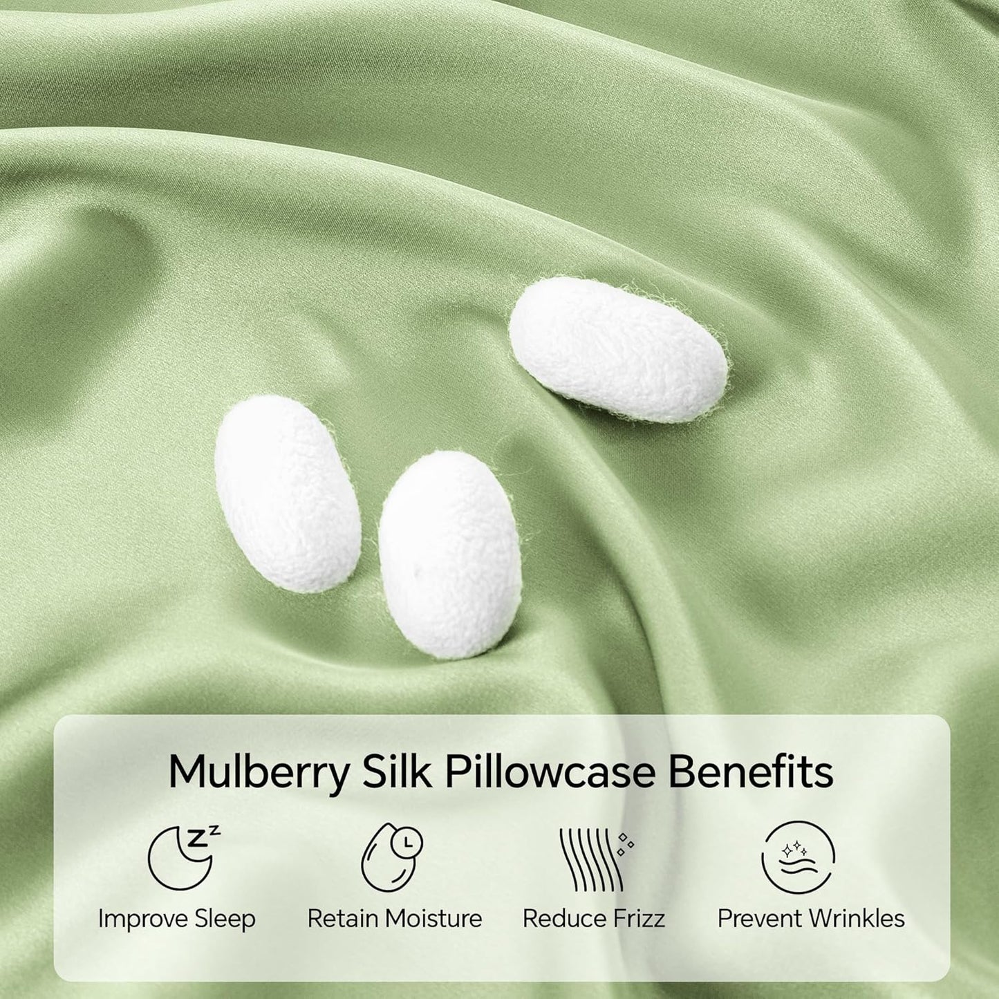 INFIIXSO Mulberry Silk Pillow Case King Size, Silk Pillowcase with Hidden Zipper 20"x36", Extraordinary Smooth and Soft Pillow Cases for Hair and Skin(Sage Green, 1 Pack)