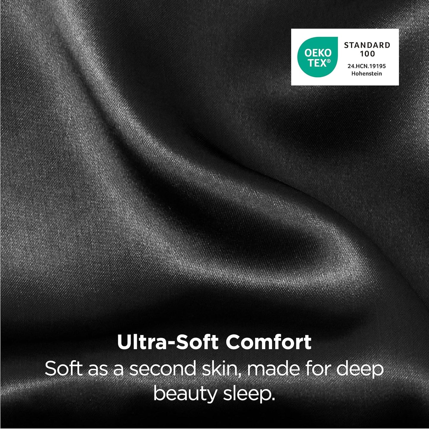 Bedsure Satin Pillowcase for Hair and Skin Queen - Black Silky Pillowcase 2 Pack with Envelope Closure, Similar to Silk Pillow Cases, Gifts for Women Men, 20x30 Inches, 2pcs
