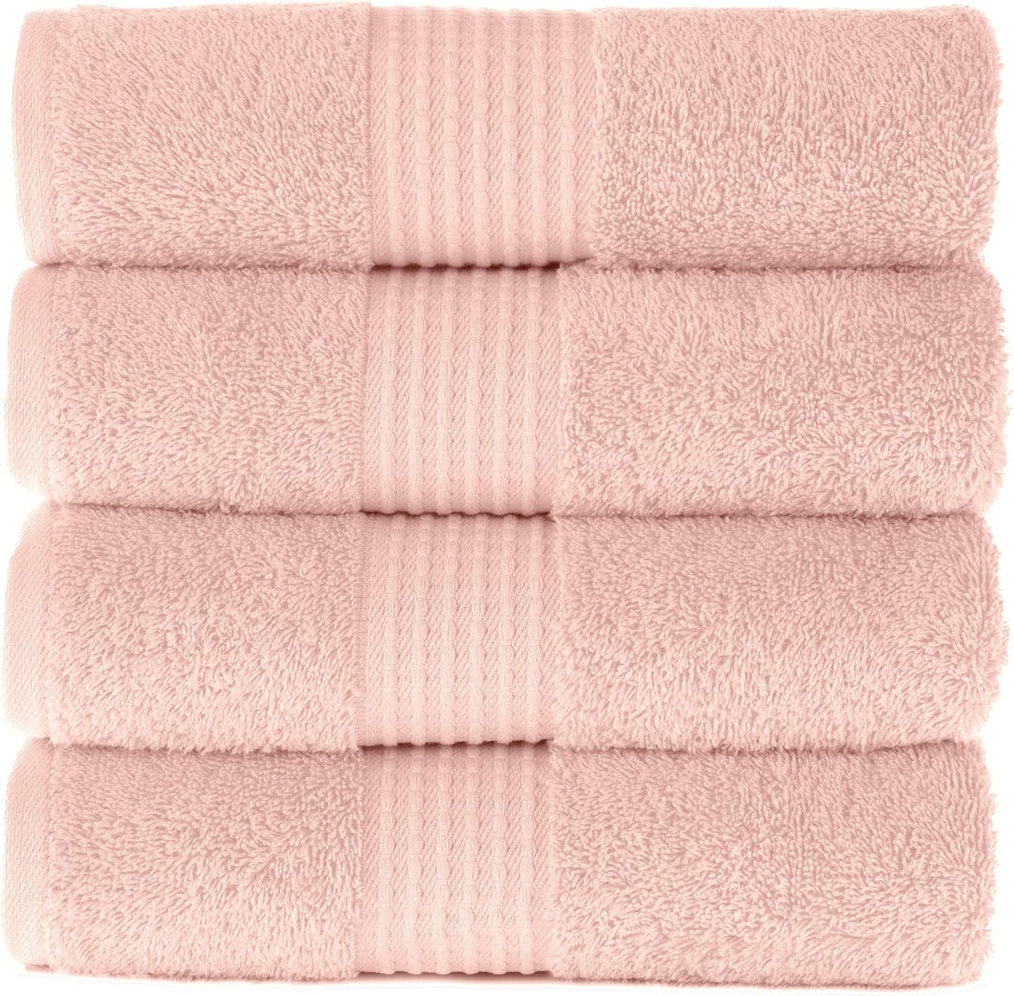 MAURA Basics Hand Towels for Bathroom with Hanging Hook Loops. Soft, Durable, Long Lasting and Absorbent Hand Towel Sets for Bathroom, American Standard Size 16"x28", Pink