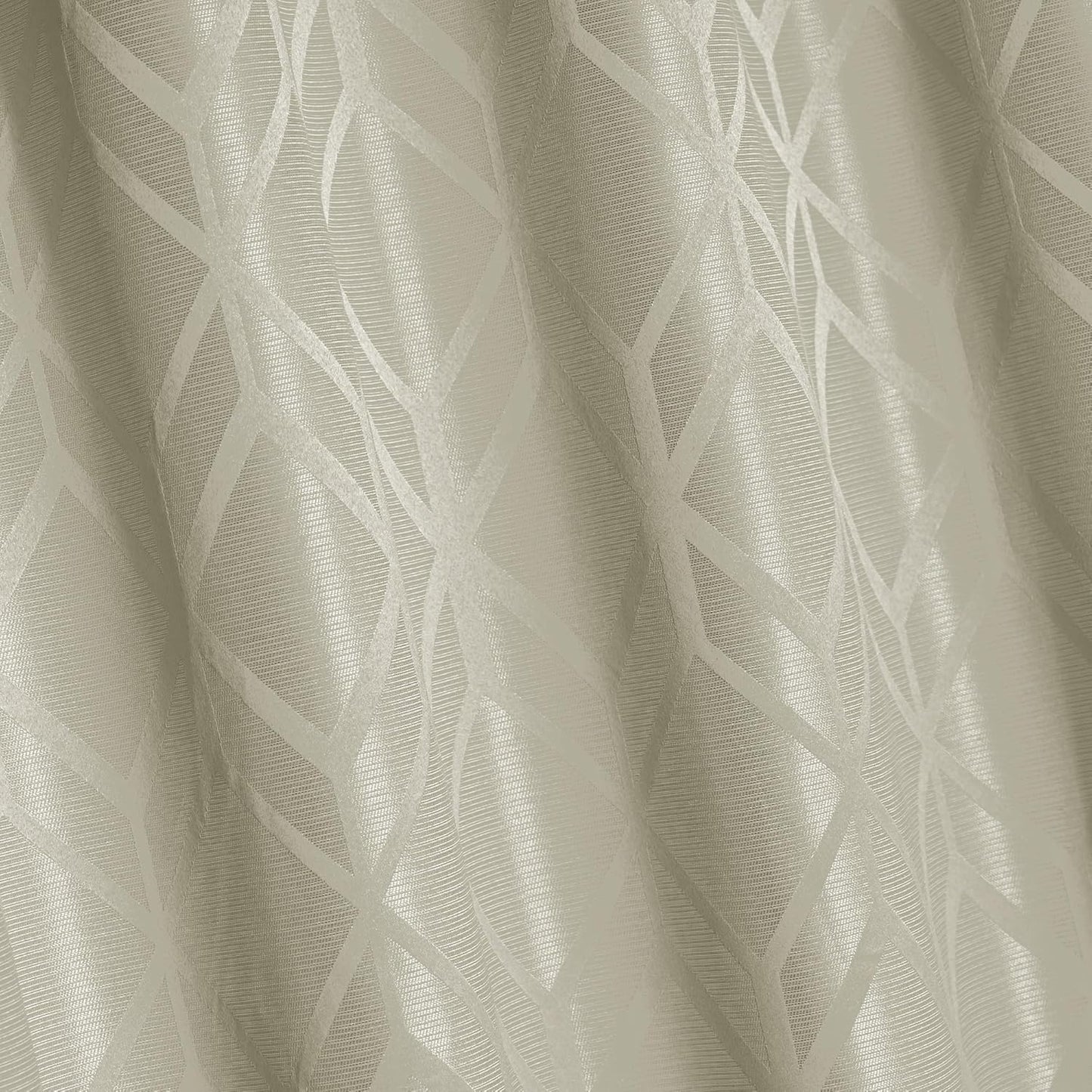 Amazon Basics Jacquard 2-Piece 100% Blackout Curtains, Living Room and Bedroom Drapes, Thermal Insulated Window Treatment, 52"x84", Beige