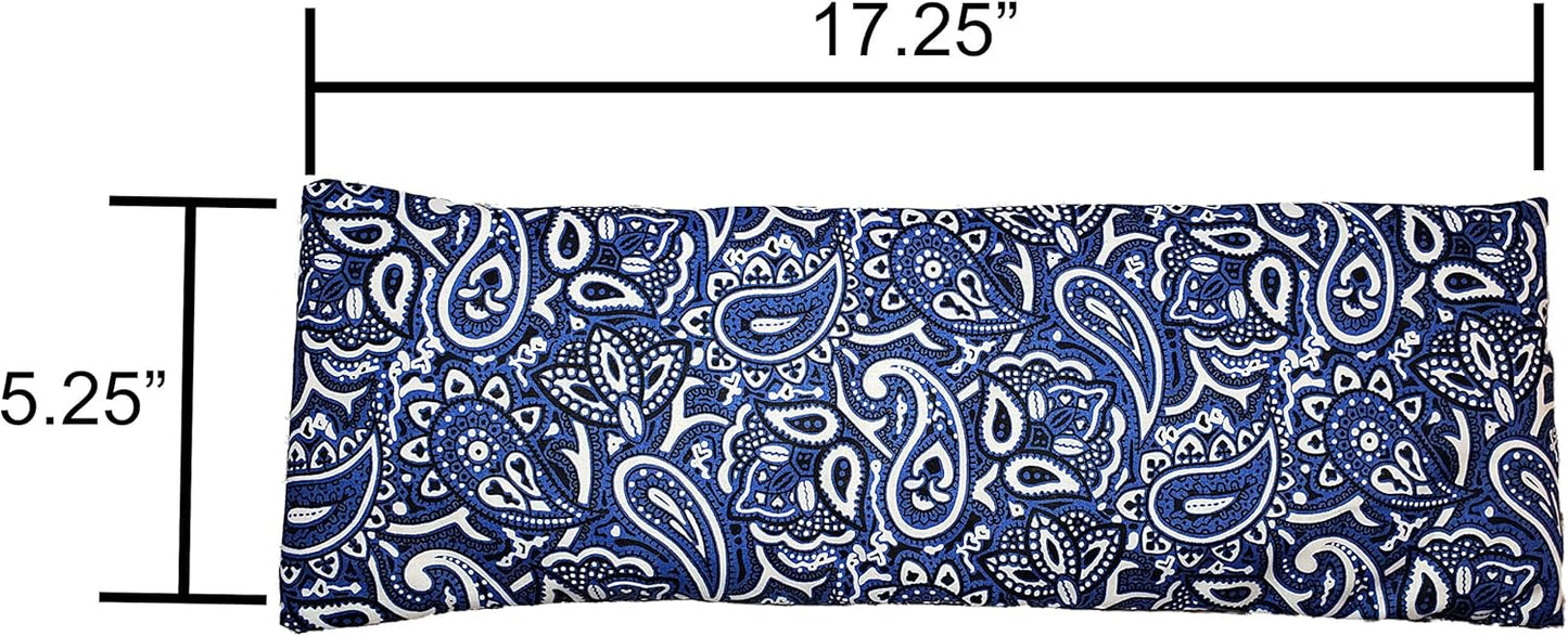 Microwavable Corn Filled Heating Pad and Cold Pack/Washable 100% Cotton Cover (Bandana - Navy, 5.25in W x 17.25in L)