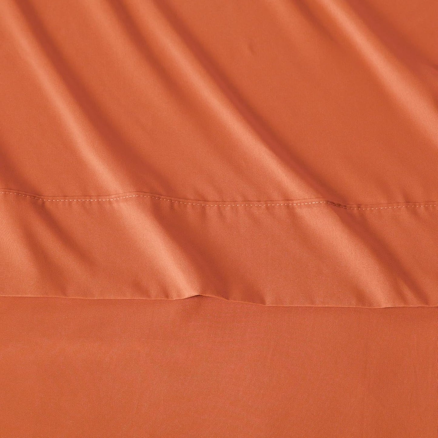 Amazon Basics Lightweight Microfiber 4-Piece Bed Sheet Set, Brick, Solid, Queen