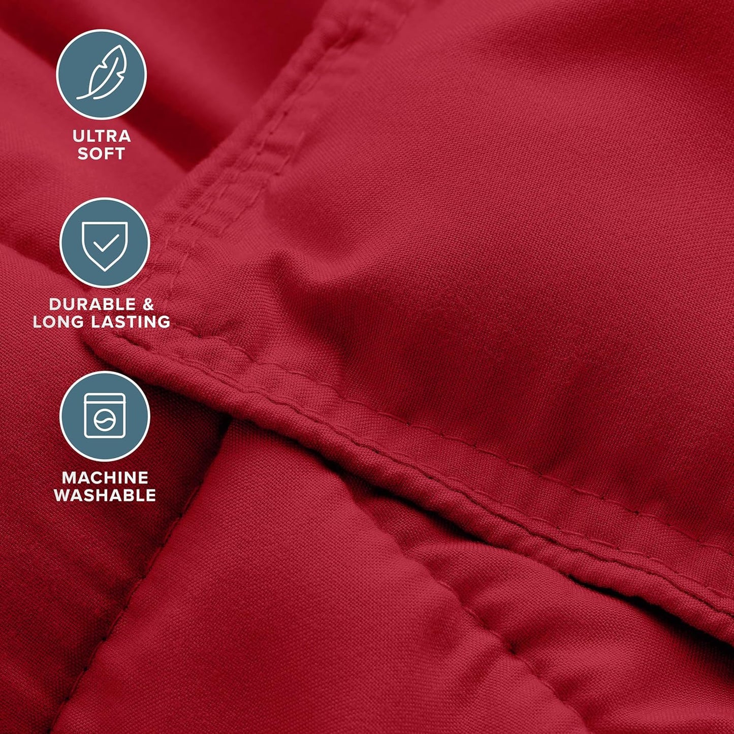 Bare Home Comforter Set - Oversized King Size - Ultra-Soft - Goose Down Alternative - Premium 1800 Series - All Season Warmth (Oversized King, Red)