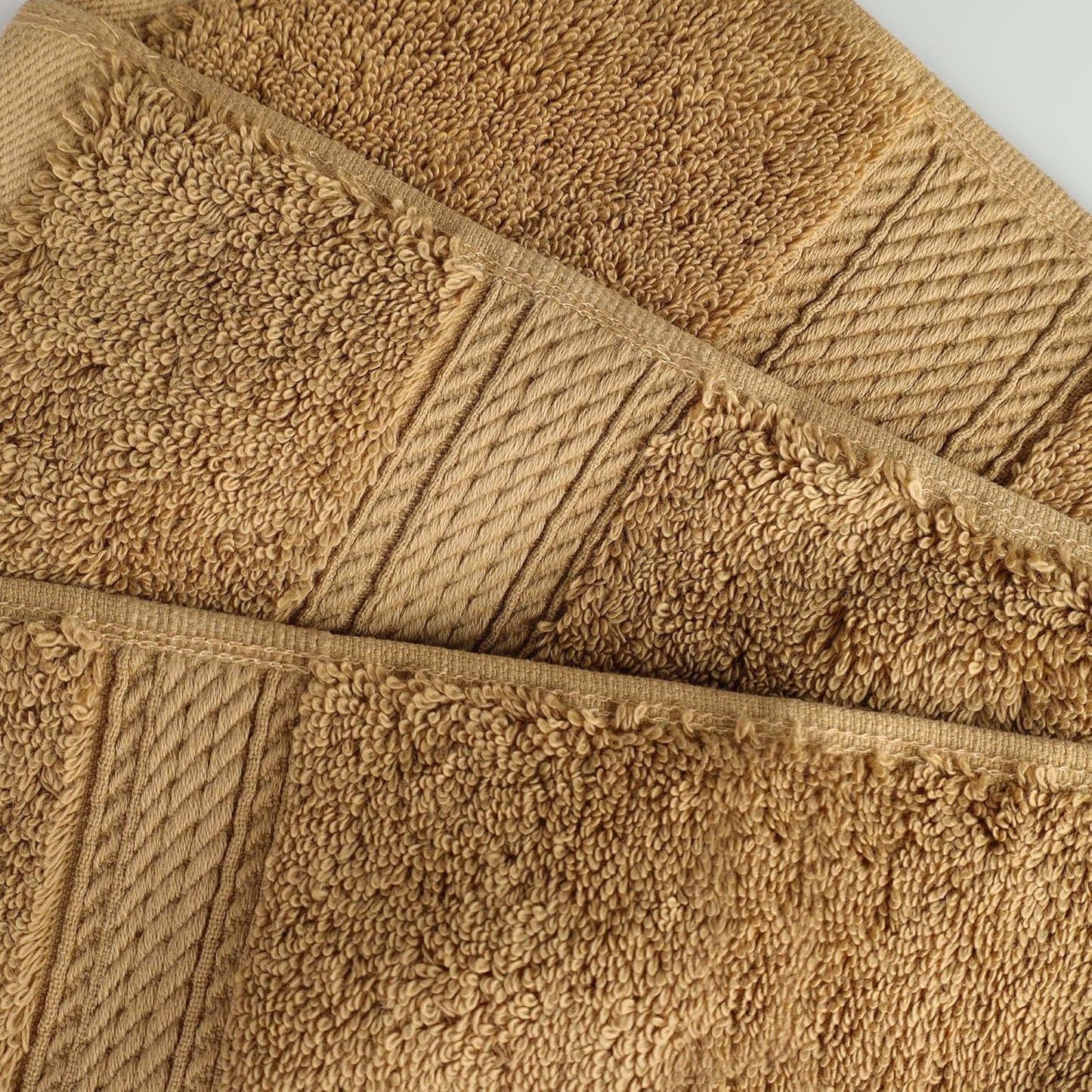 SUPERIOR Egyptian Cotton Pile 9 Piece Towel Set, Includes 3 Bath, 3 Hand, 3 Face Towels/Washcloths, Ultra Soft Luxury Towels, Thick Plush Essentials, Guest Bath, Spa, Hotel Bathroom, Toast