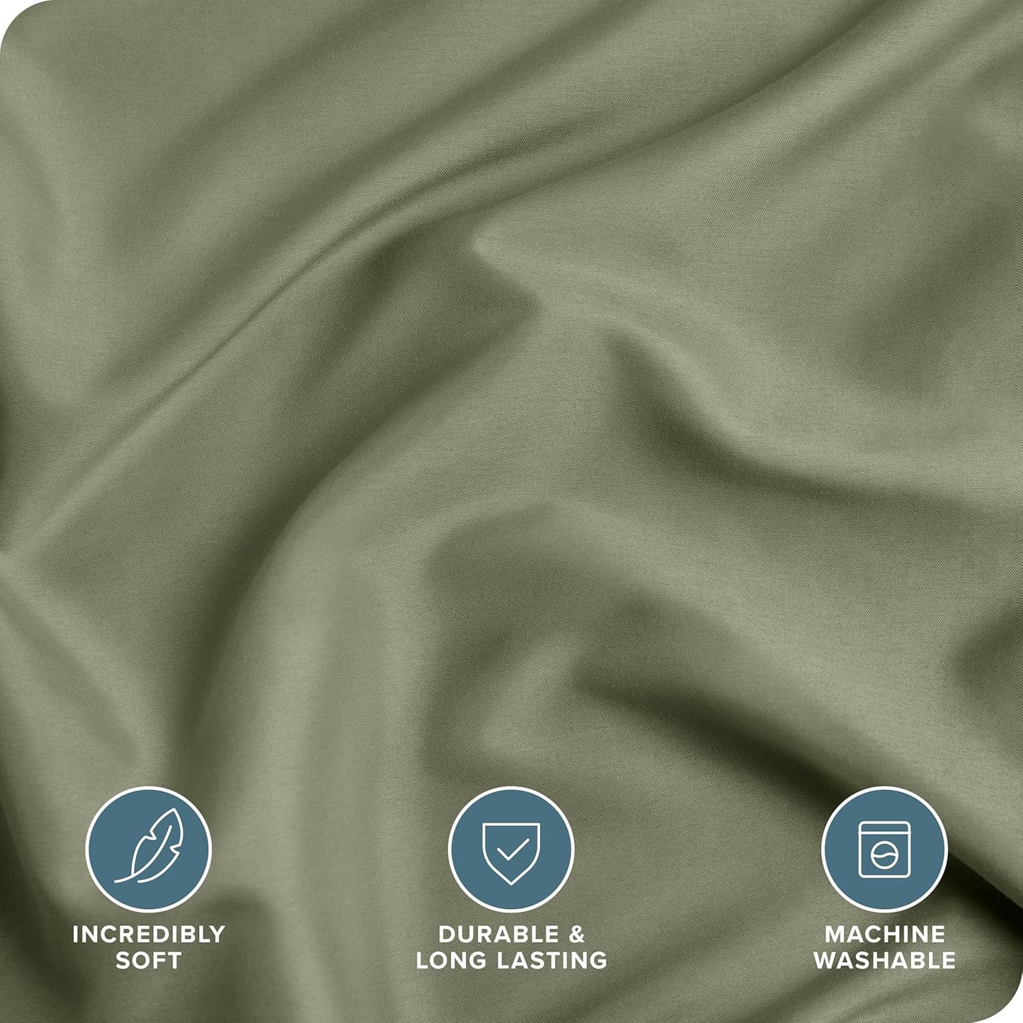 Bare Home Bedding Duvet Cover Extra Long Size - Premium 1800 Super Soft Collection - Lightweight, Cooling - Soft Breathable Bedding Duvet Cover (Twin/Twin XL, Sage)