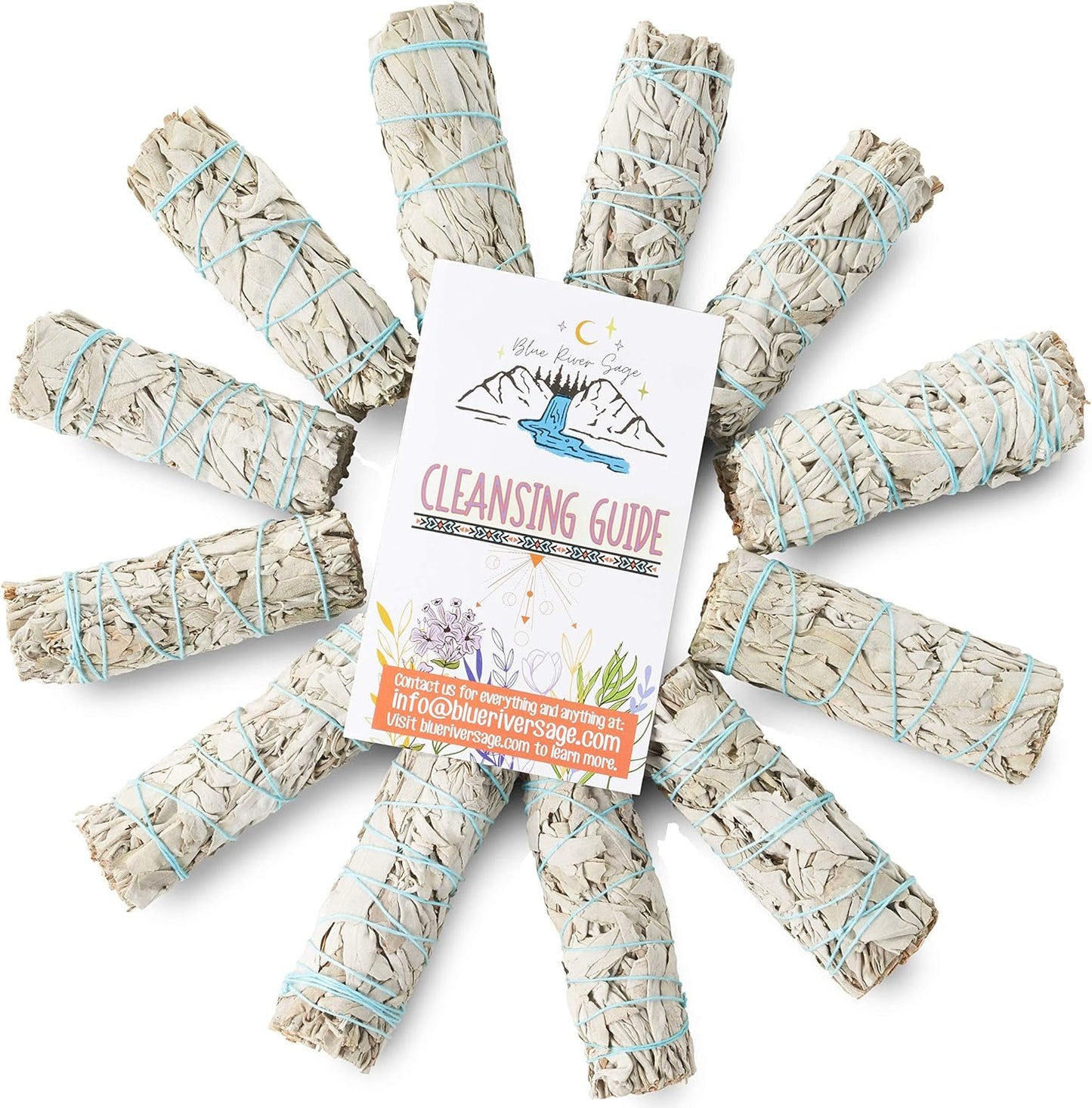 6 White Sage Smudge Kit with Feather + Abalone Shell + Stand + Instructions for Use | Spiritual Use Smoke Cleanse Ceremony Sage Bundle Smudging Kit (6 Sage Smudge Kit)