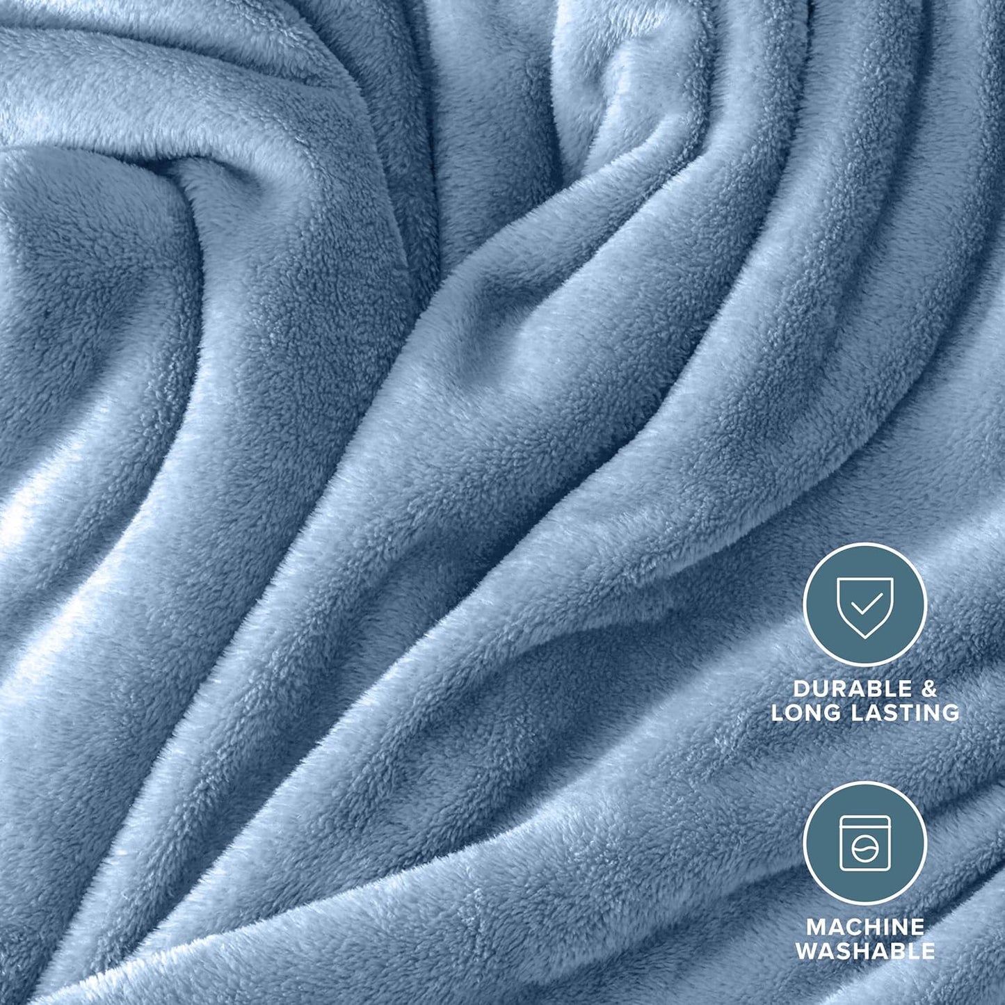 Bare Home Fleece Blanket - Kid Size - Ultra-Soft Lightweight for Bed, Sofa, and Couch - Luxury Microplush - Cozy Warm Blanket (Kid, Coronet Blue)