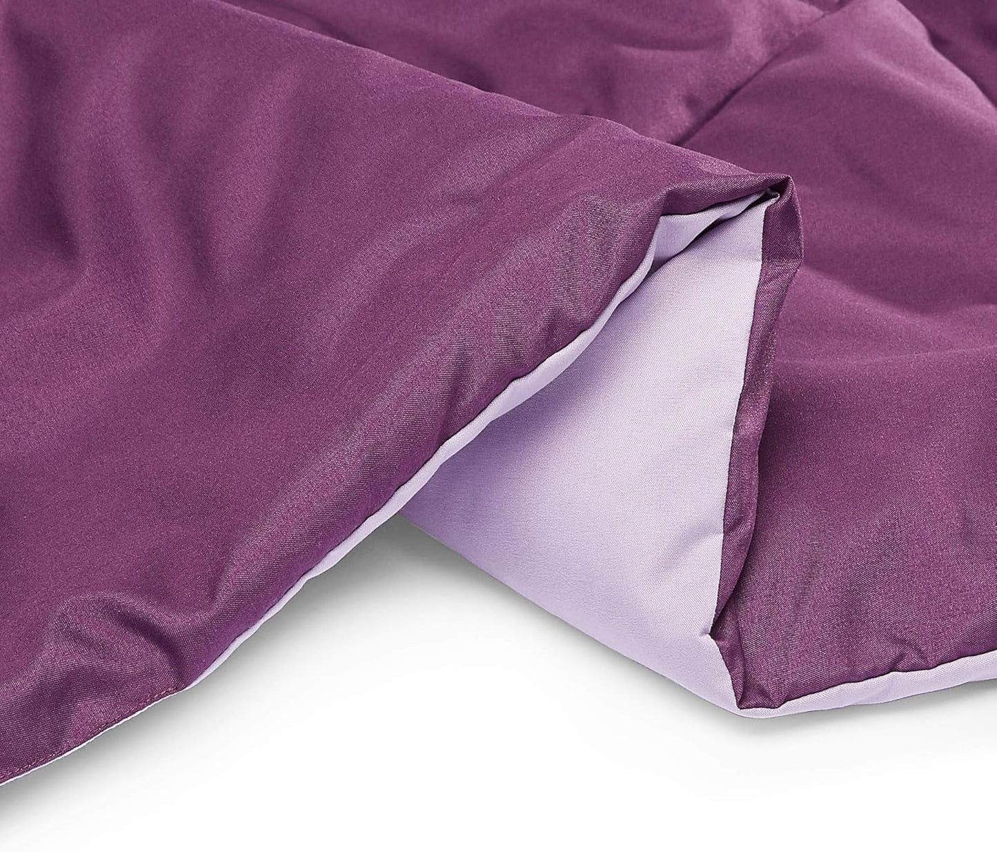 Amazon Basics Comforter Blanket Twin/Twin XL, Reversible Lightweight Microfiber All Season Blanket, Plum/Light Purple