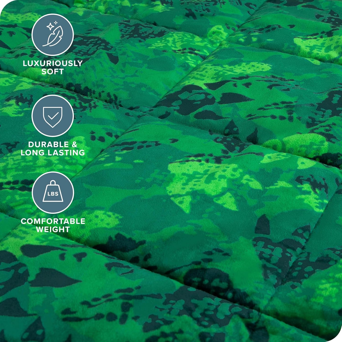 Bare Home Weighted Blanket Twin or Full Size 10lb (40" x 60") - Minky Fleece - Premium Heavy Blanket Nontoxic Glass Beads (Dinosaur, 40"x60")