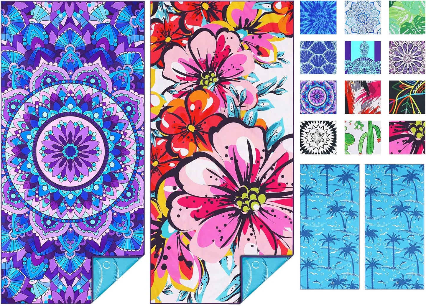 2 Pack Microfiber Thin Beach Towel Lightweight 71x32 Oversized Extra Large Sand Free Towels Quick Dry for Travel Pool Yoga Gym Sports Beach Accessories Vacation Essential Gift