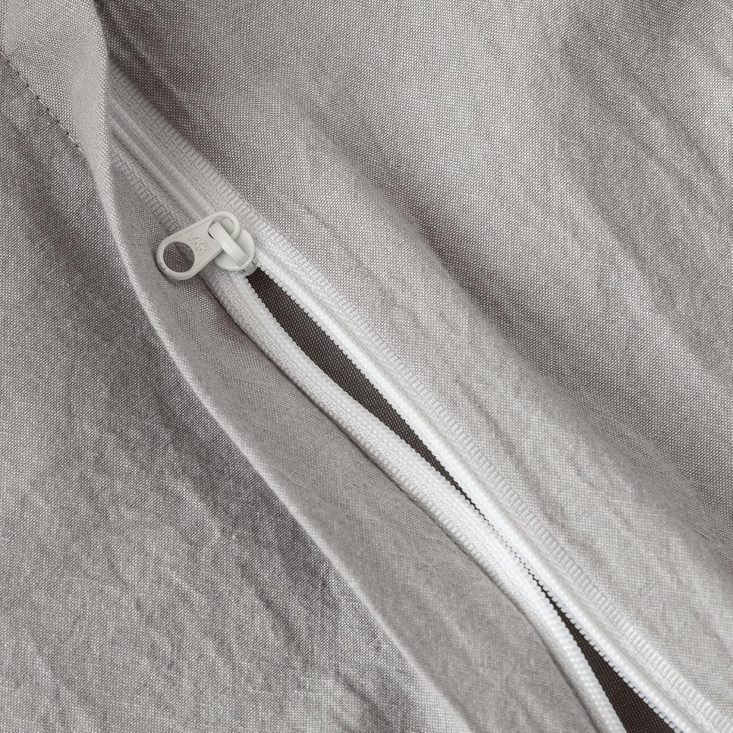 JIYUAN 100% Washed Cotton Duvet Cover Set 2 Pieces Twin, 1 Duvet Cover 68x90 Inches(Comforter Not Included) and 1 Pillowcases,Linen Feel Bedding Set Comfy and Breathable, Heathered Pastel Grey