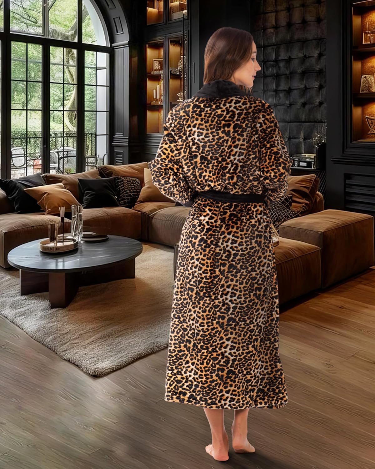 Alexander Del Rossa Plush Robe for Women, Long Fleece Winter Bath Robe, Plus Size
