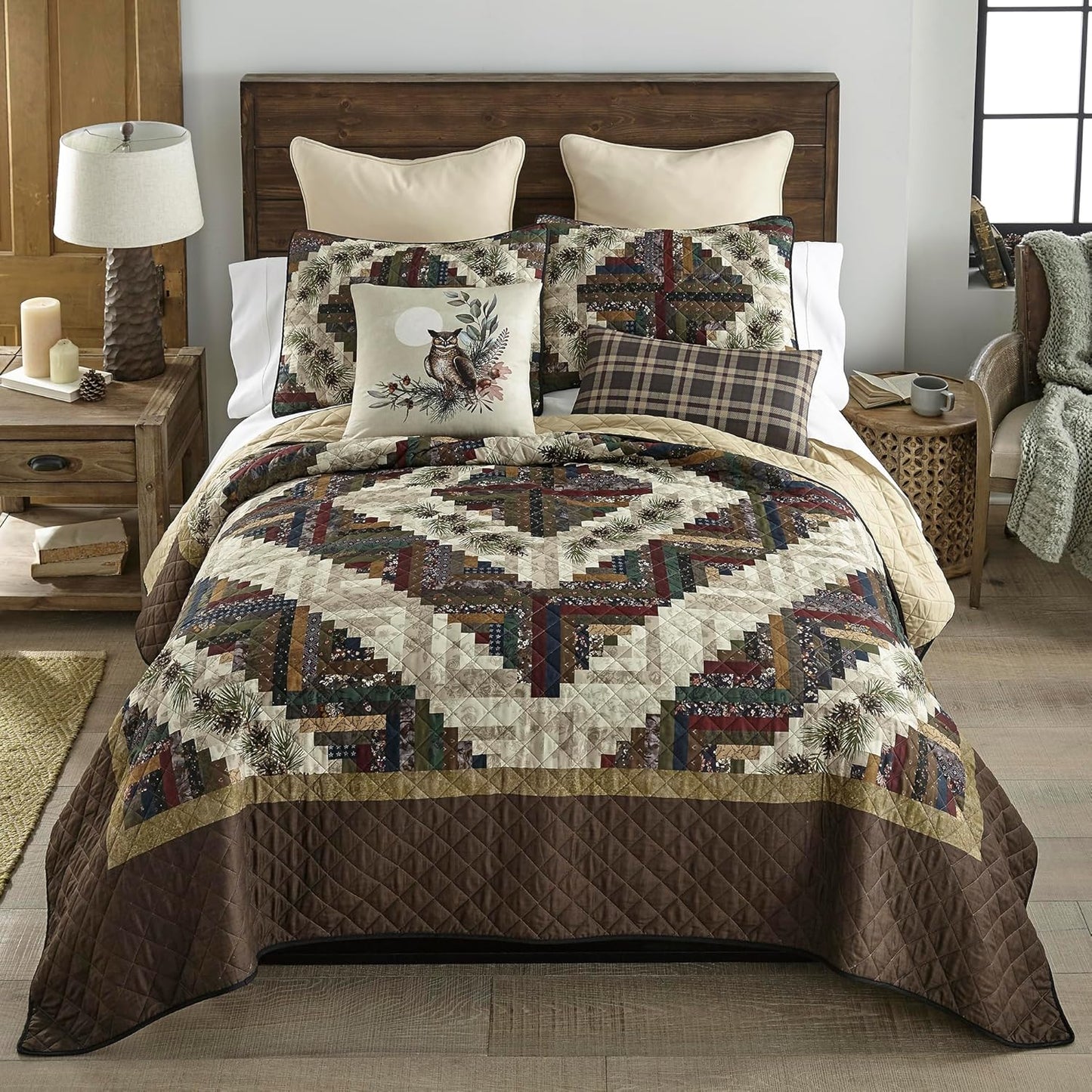Donna Sharp King Bedding Set - 3 Piece - Whitley Lightweight Quilt Set with King Quilt and Two King Size Pillow Shams - Machine Washable