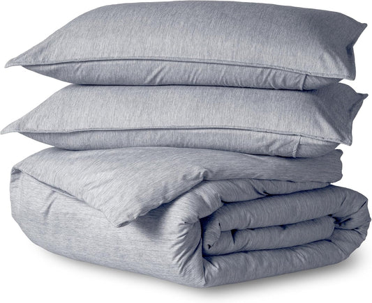 Bare Home Bedding Duvet Cover King Size - Premium 1800 Super Soft Collection - Lightweight, Cooling - Soft Breathable Bedding Duvet Cover (King, Heathered Midnight Blue)