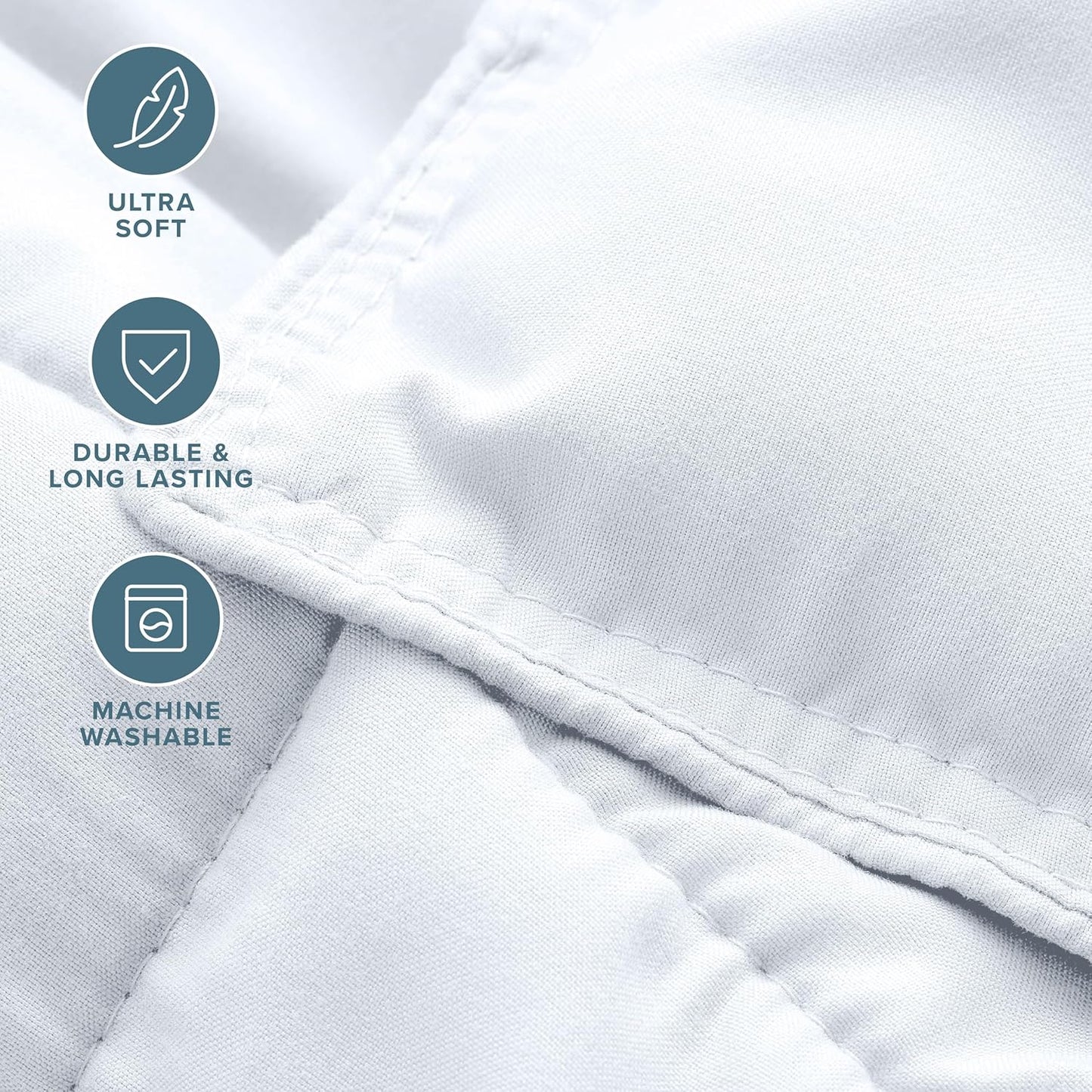 Bare Home Comforter Set - Queen Size - Ultra-Soft - Goose Down Alternative - Premium 1800 Series - All Season Warmth (Queen, White)