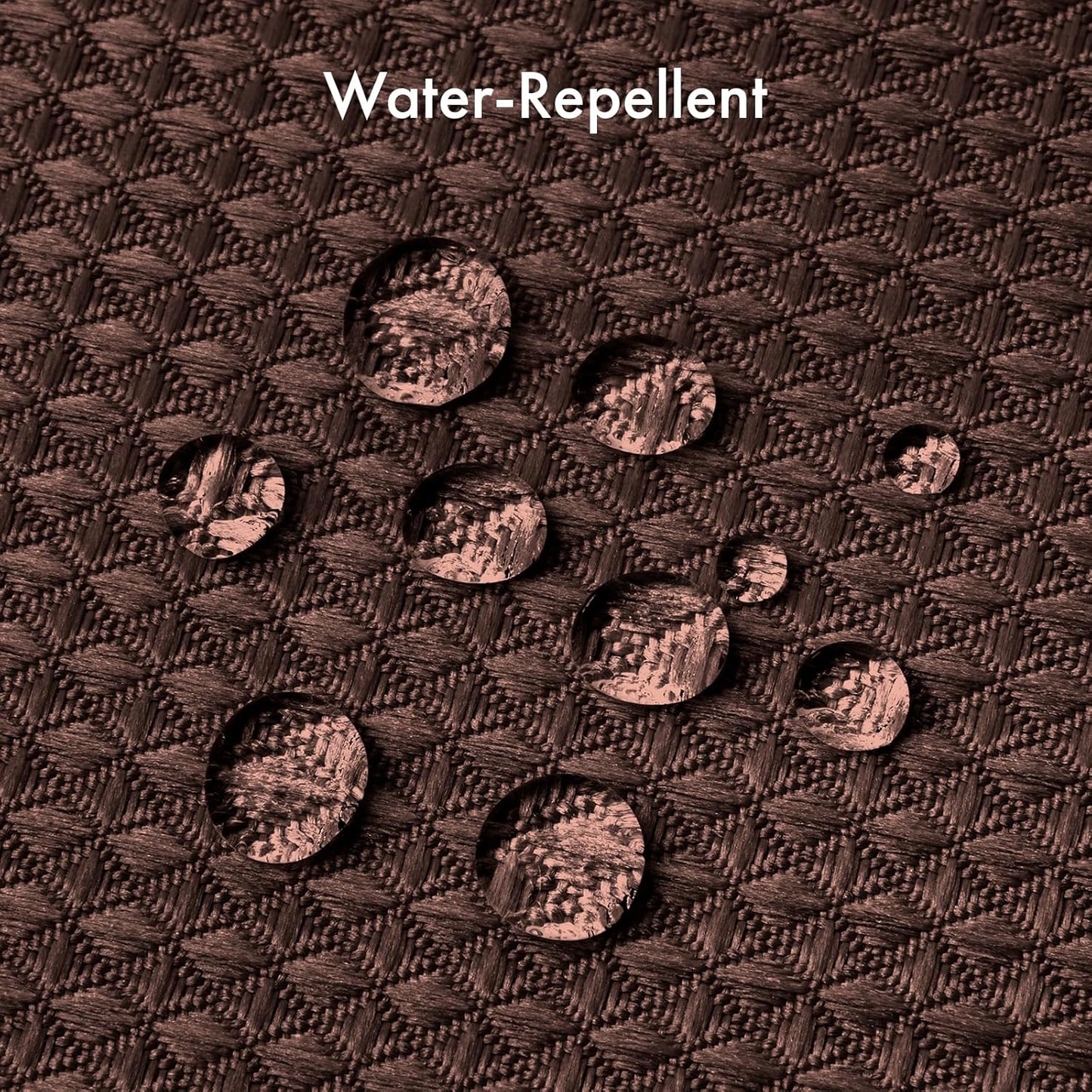 AmazerBath Brown Shower Curtain Waffle Textured, Fabric Shower Curtain Thick Heavy Duty 240GSM Hotel Quality Bathroom Shower Curtains, 72 x 72 Inches