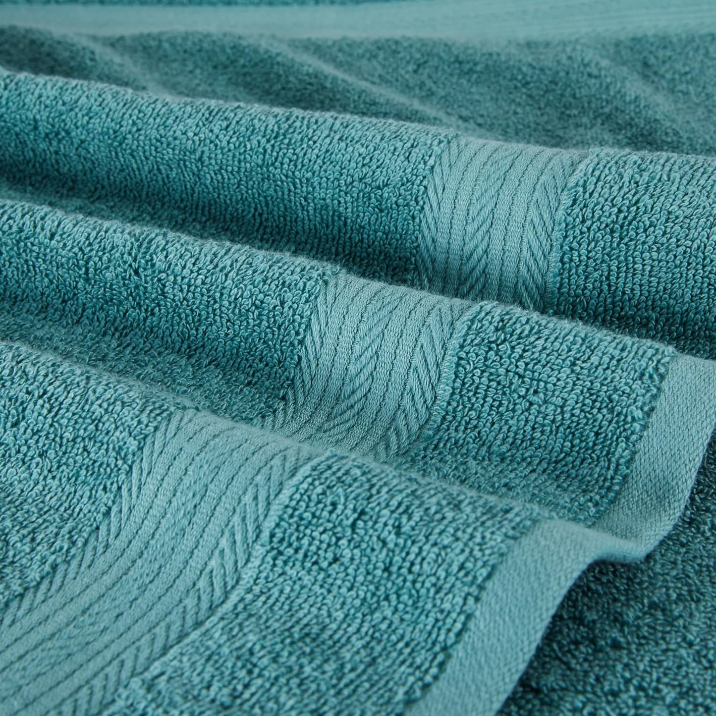 Amazon Basics Fade-Resistant 100% Cotton Hand Towel, 6 Pack, 16"x26", Teal Green