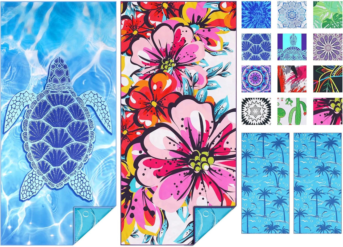 2 Pack Microfiber Thin Beach Towel Lightweight 71x32 Oversized Extra Large Sand Free Towels Quick Dry for Travel Pool Yoga Gym Sports Beach Accessories Vacation Essential Gift