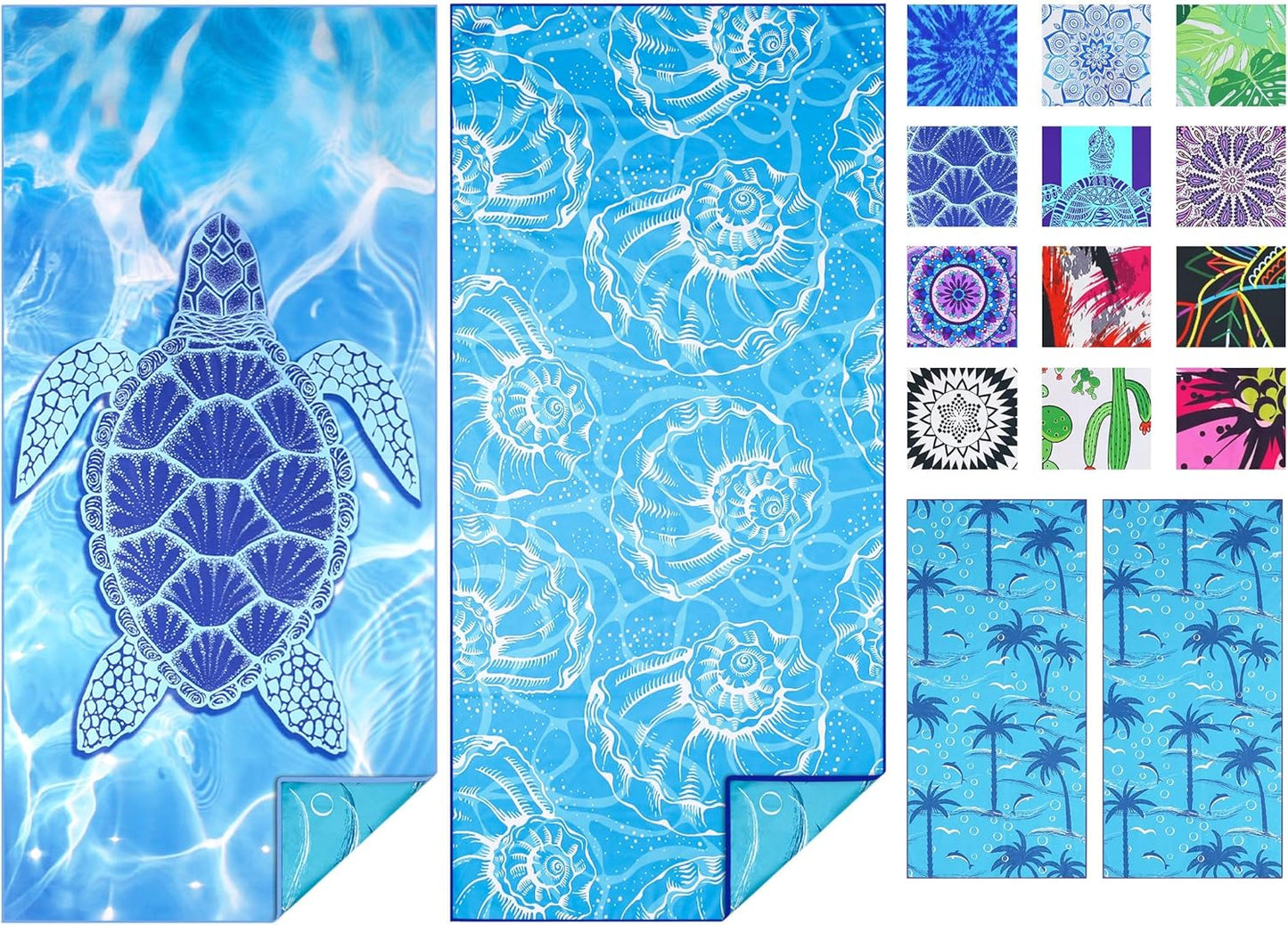 2 Pack Microfiber Thin Beach Towel Lightweight 71x32 Oversized Extra Large Sand Free Towels Quick Dry for Travel Pool Yoga Gym Sports Beach Accessories Vacation Essential Gift