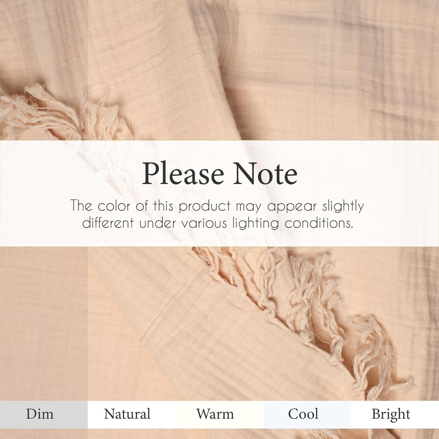 Salt Earth 100% Cotton Muslin Throw Blanket, Gauze Blanket 50"X60" Throw with Tassel 4 Layered for Couch, Bed, Living Room, Home,Lightweight & All Season Blankets & Throws, Skin Friendly (Parchment)
