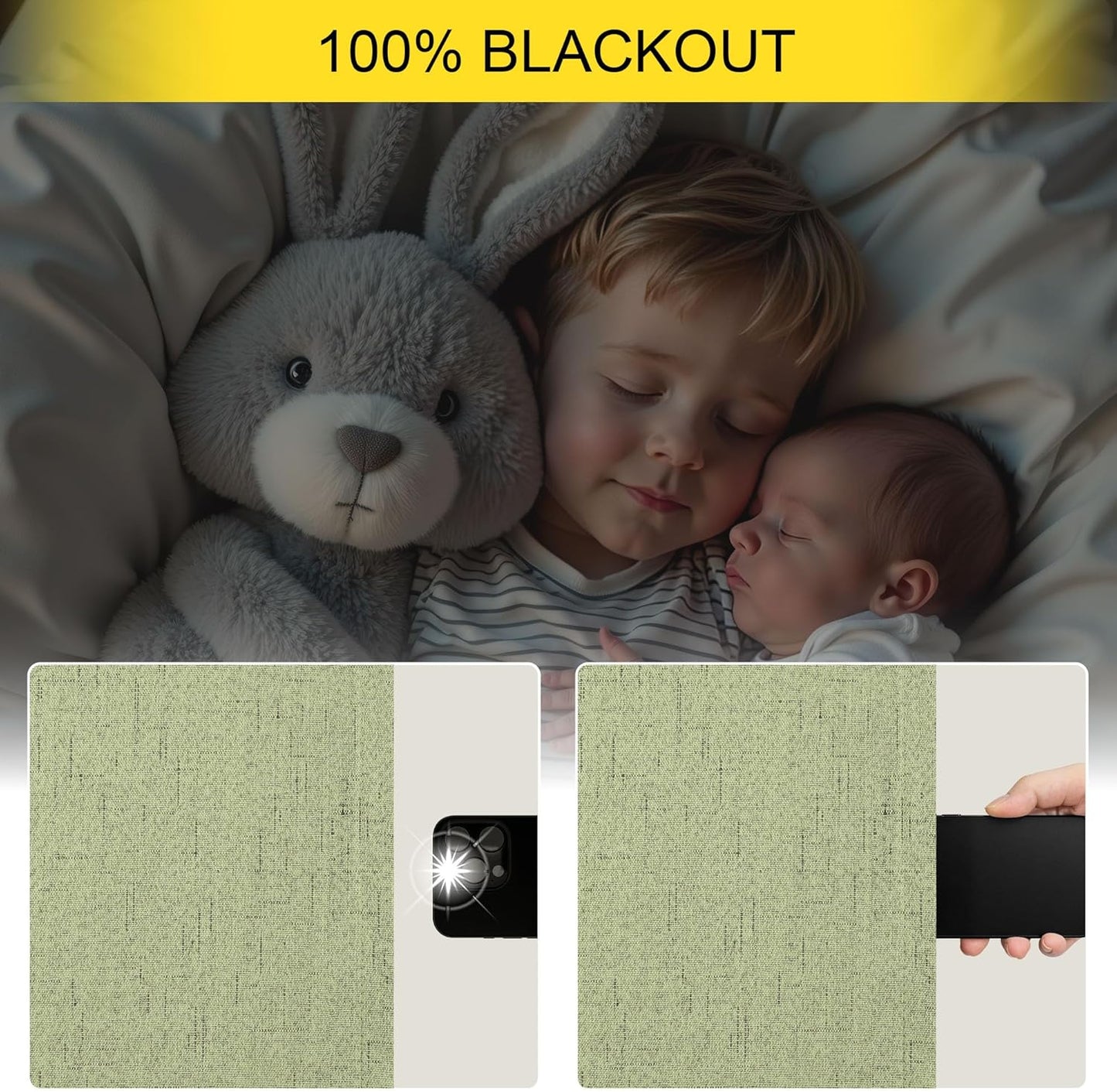 Light Sage Blackout Curtains for Bedroom Aesthetic 54 Inch Long 2 Panel Thermal Insulated Darkening Vintage Curtains for Small Window Short Length Classroom Playroom Linen Look Cottage Core Sage Green