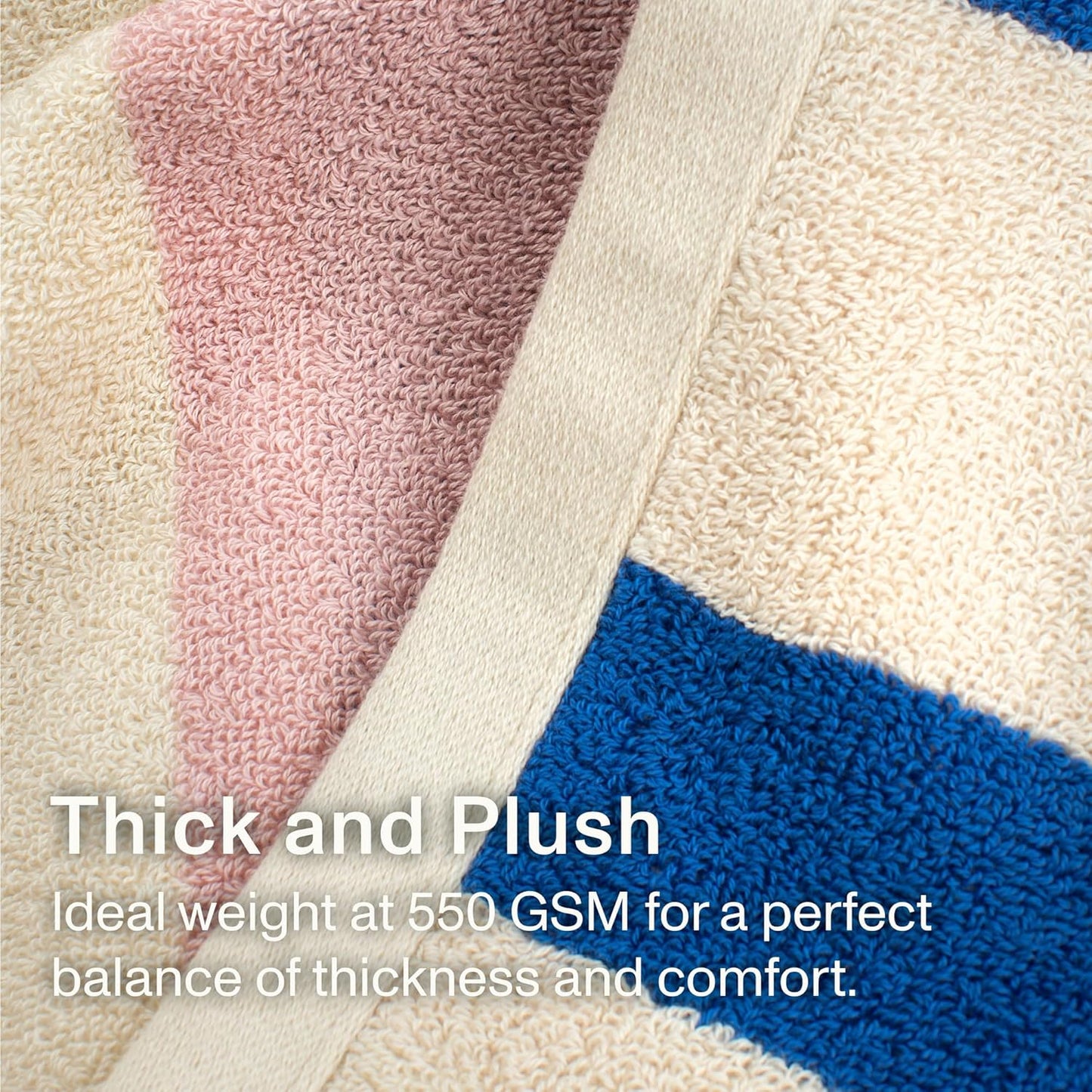 Towels - Ultra Soft, Thick and Plush, Reversible - 2 PC Luxury Bath Sheets (35"x 70"), 550 GSM,100% Combed Cotton, Made in Portugal, Perfect for Home and Bathroom, Calamine Sky-Janus