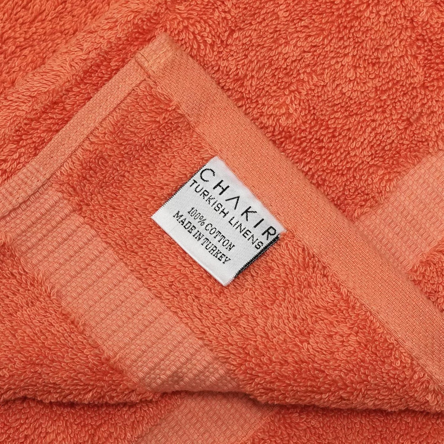 Chakir Turkish Linens 100% Cotton Premium Turkish Towels for Bathroom | 16'' x 30'' (4-Piece Hand Towel, Coral)