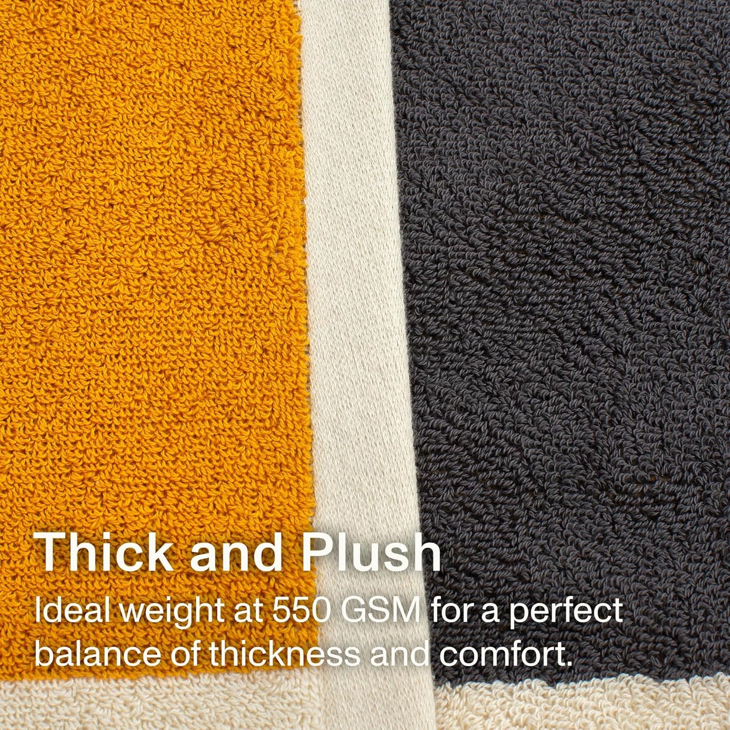 Towels - Ultra Soft, Thick and Plush, Reversible - 2 PC Luxury Hand Towels (16"x 28"), 550 GSM,100% Combed Cotton, Made in Portugal, Perfect for Home and Bathroom,Amber Charcoal-Janus