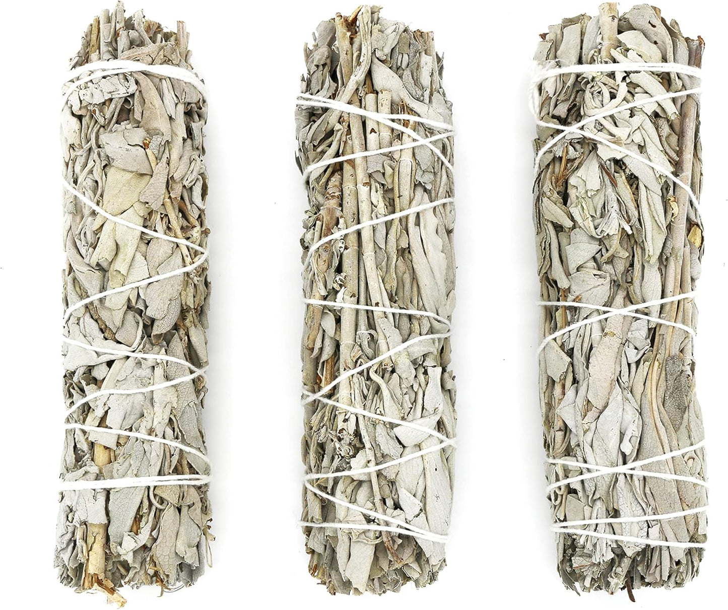Ancient VEDA 6" White Sage Smudge Sticks for Cleansing House, Meditation, Yoga, Negative Energy Cleanse, and Smudging with Starter Guide | 6 Inch Organic California White Sage Bundles (3 Pack)