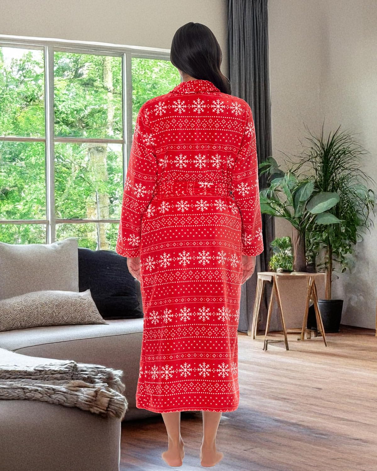 Alexander Del Rossa Plush Robe for Women, Long Fleece Winter Bath Robe, Plus Size