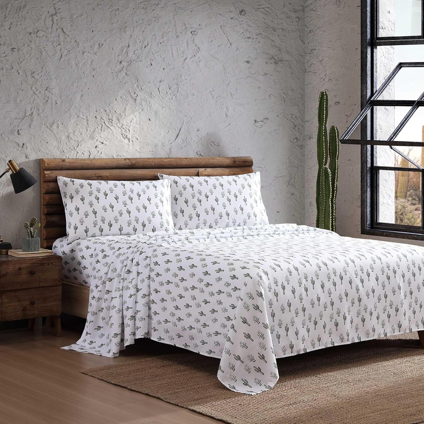 Wrangler - Full Bed Sheets, Ultra-Soft & Lightweight Bedding with Matching Pillowcases, Lightweight Bed Set for All Season Comfort, Oeko-Tex Certified (Cacti Green)