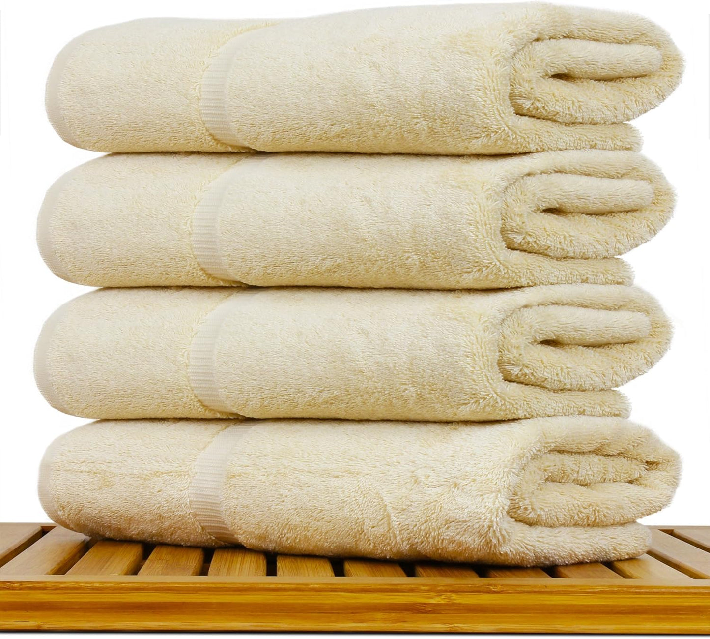 Luxury Hotel & Spa Ultra Soft Bath Towels 100% Turkish Cotton - Driftwood - Set of 4
