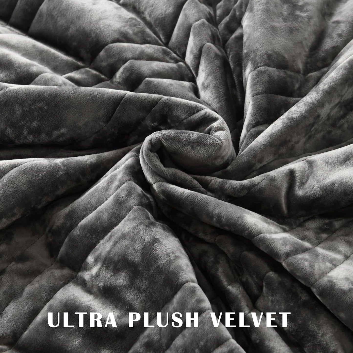 Velvet Quilt Set, Grey Velvet Quilt Queen Size Comforter Set, Luxury Bedding Soft Plush Bedspread, Machine Washable Coverlet,All-Season 3 Pieces