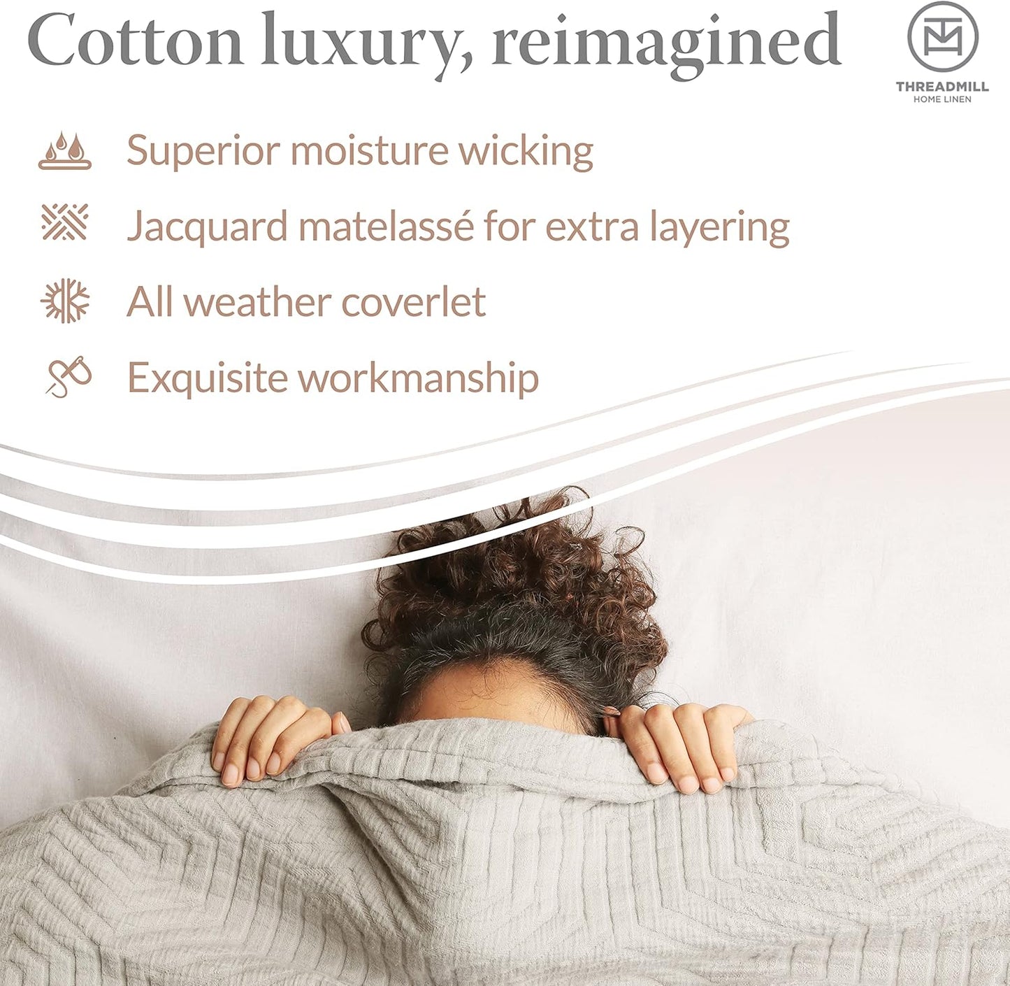 Threadmill Cotton Shams Set of 2 Standard Size | Luxury All-Season 100% Cotton Pillow Covers | Criss Cross Lightweight, Soft, Cozy Decorative Bed Pillow Shams | Scottish Grey
