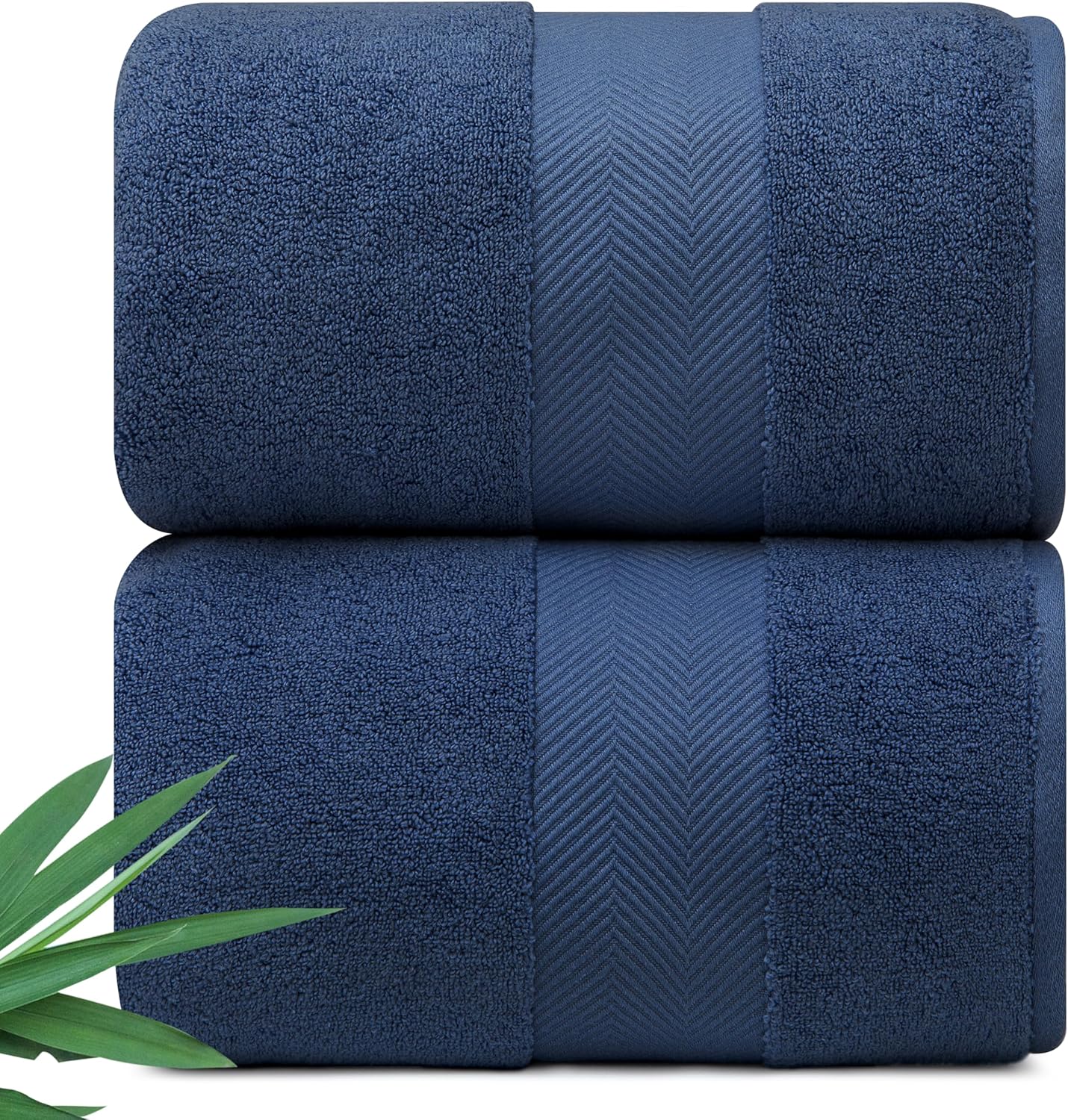 Ultra Soft & Plush Viscose from Bamboo Bath Sheets - 700 GSM Pack of 2 - Extra Large 70x35 in - Super Absorbent & Quick Drying (Navy Blue)
