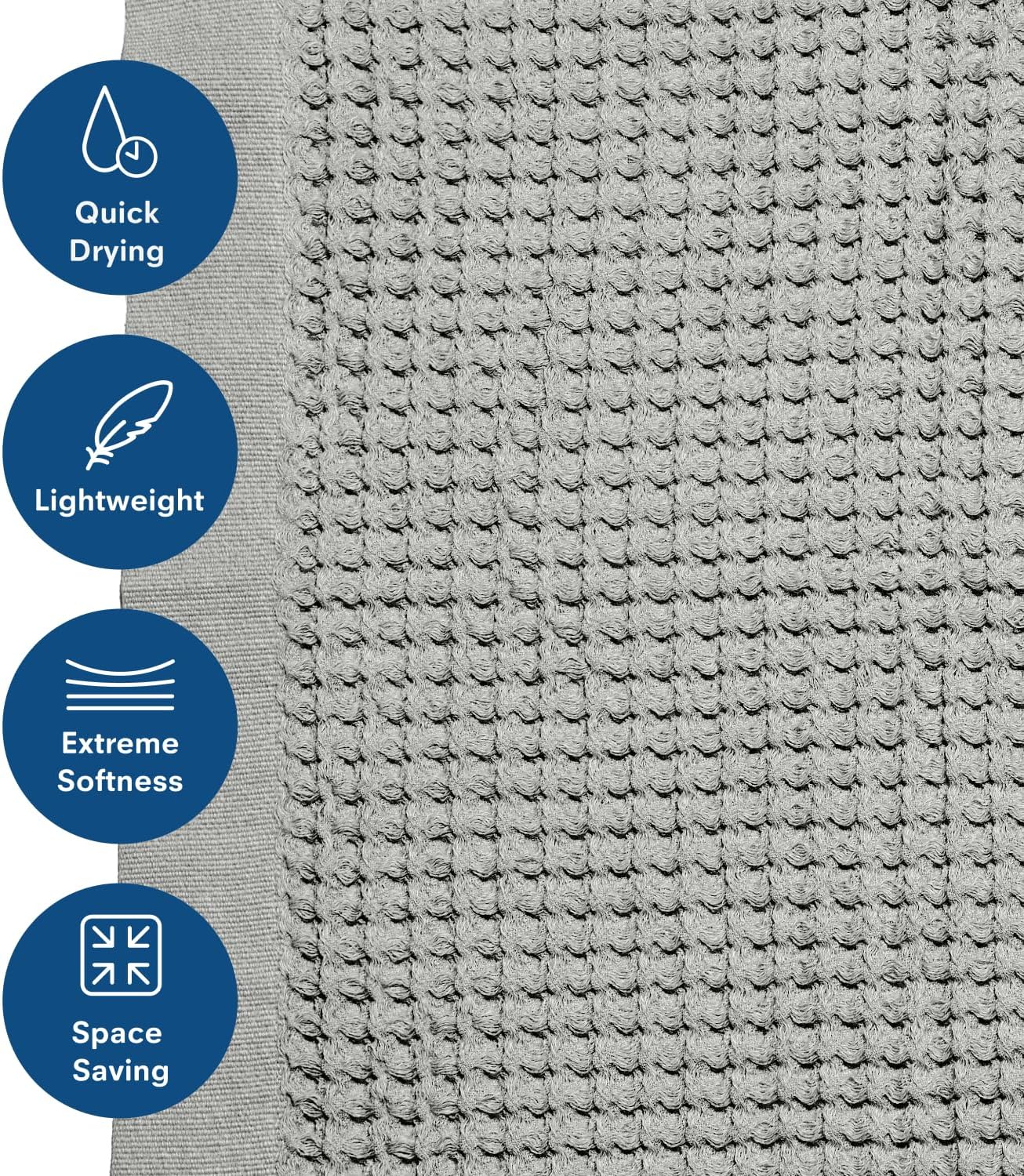 ONSEN Supima Cotton Waffle Bath Mat – Bathroom Rug, Washable Rug, Bathroom Floor Mat – Ultra-Absorbent, Quick-Dry, Soft & Durable Luxury Cotton - Cinder Grey, 20x30 in